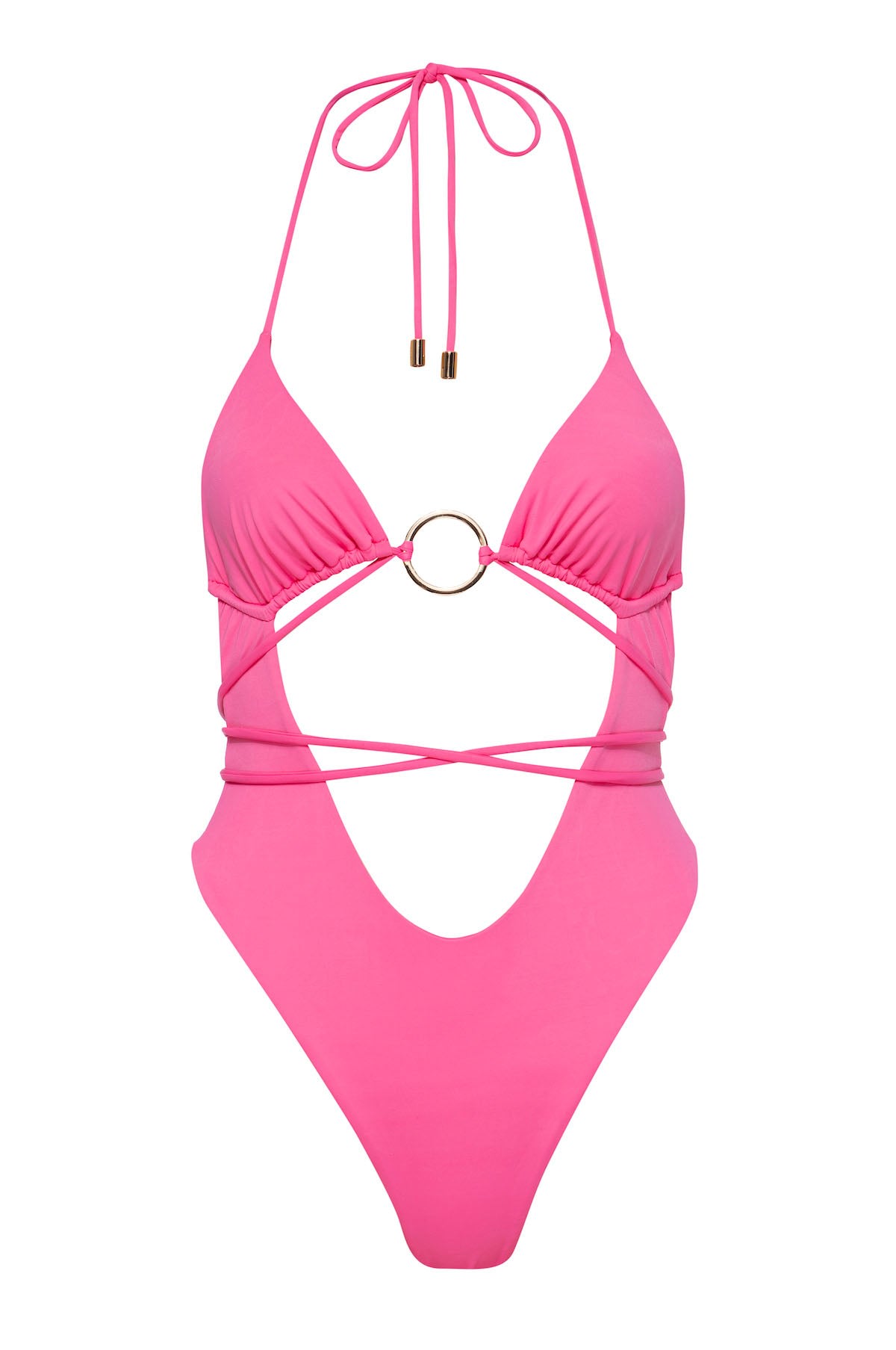 Women’s Pink / Purple Poppy Criss Cross One Piece Large Kamari Swim Llc