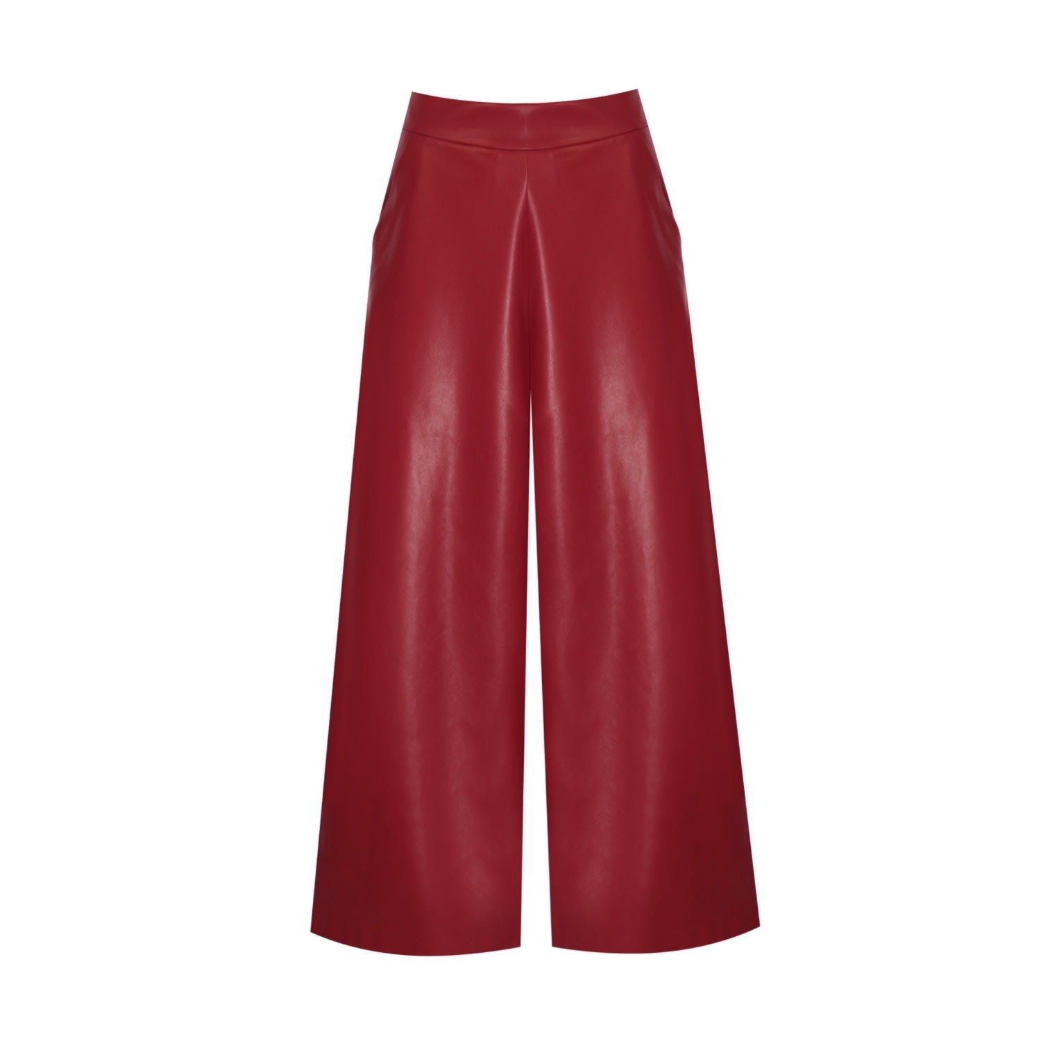 Mirimalist Women's Red Leather Culotte Pants In Red