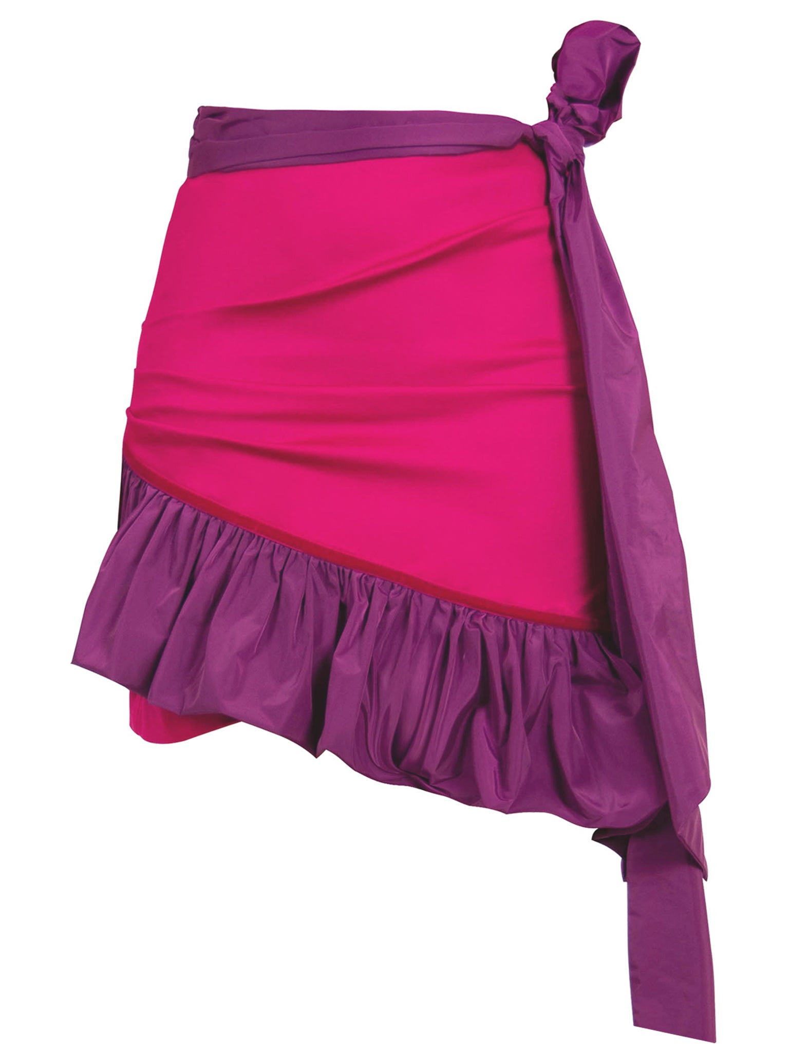 Tia Dorraine Women's Pink / Purple Ruffles Please Asymmetric Mini Skirt - Pink In Pink/purple