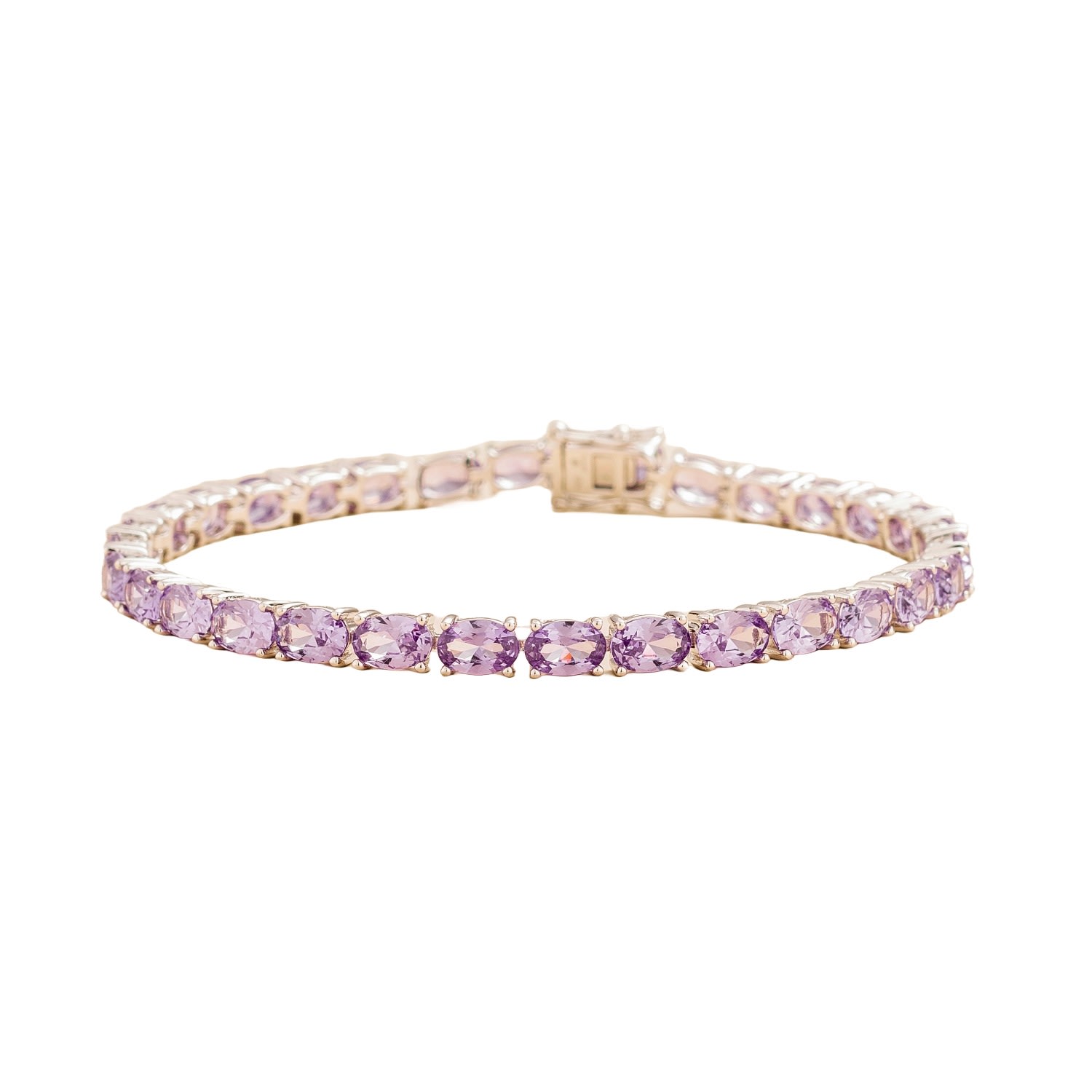 Juvetti Women's Pink / Purple / White Salto White Gold Tennis Bracelet Purple Sapphire