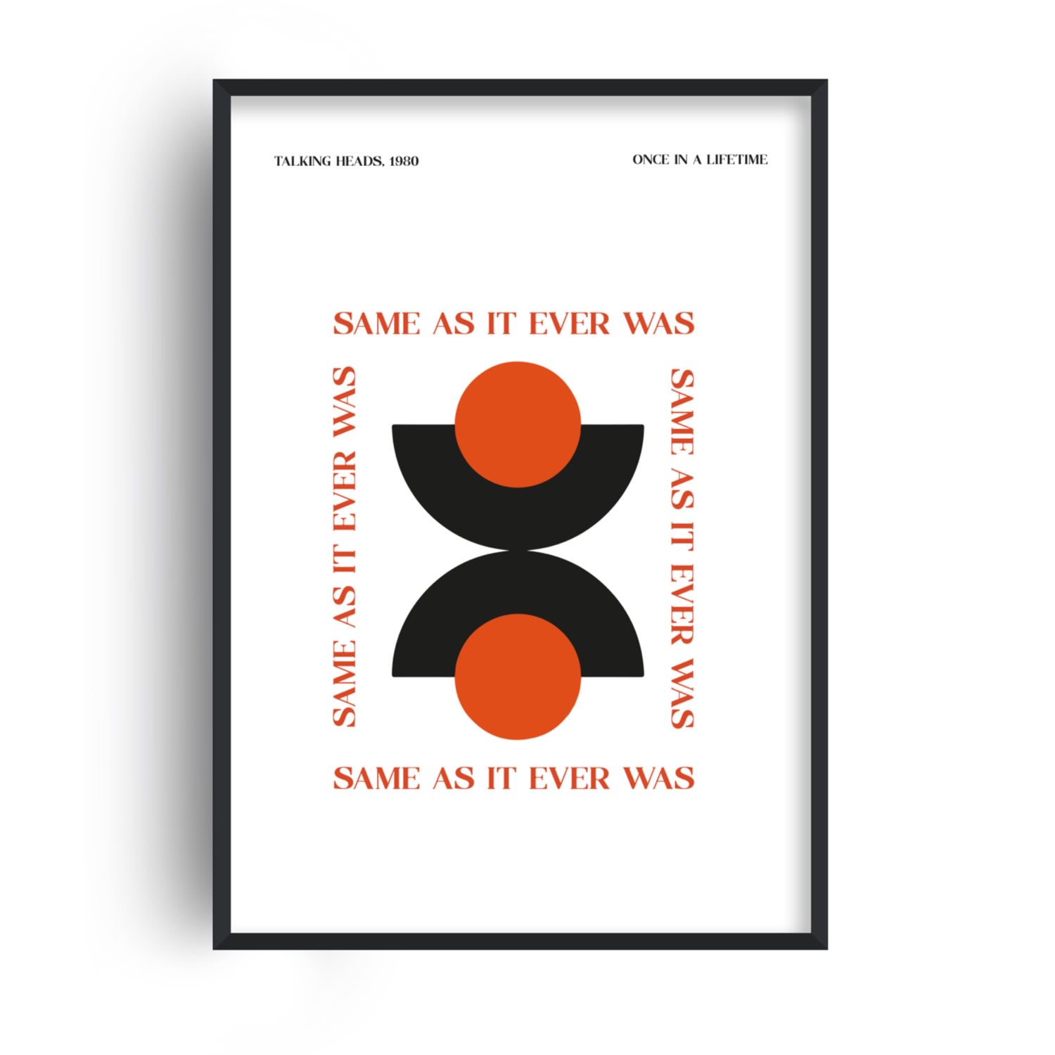 Fanclub Black / Red Same As It Ever Was Talking Heads 1980's Music Retro Giclée Art Print A3 In Black/red