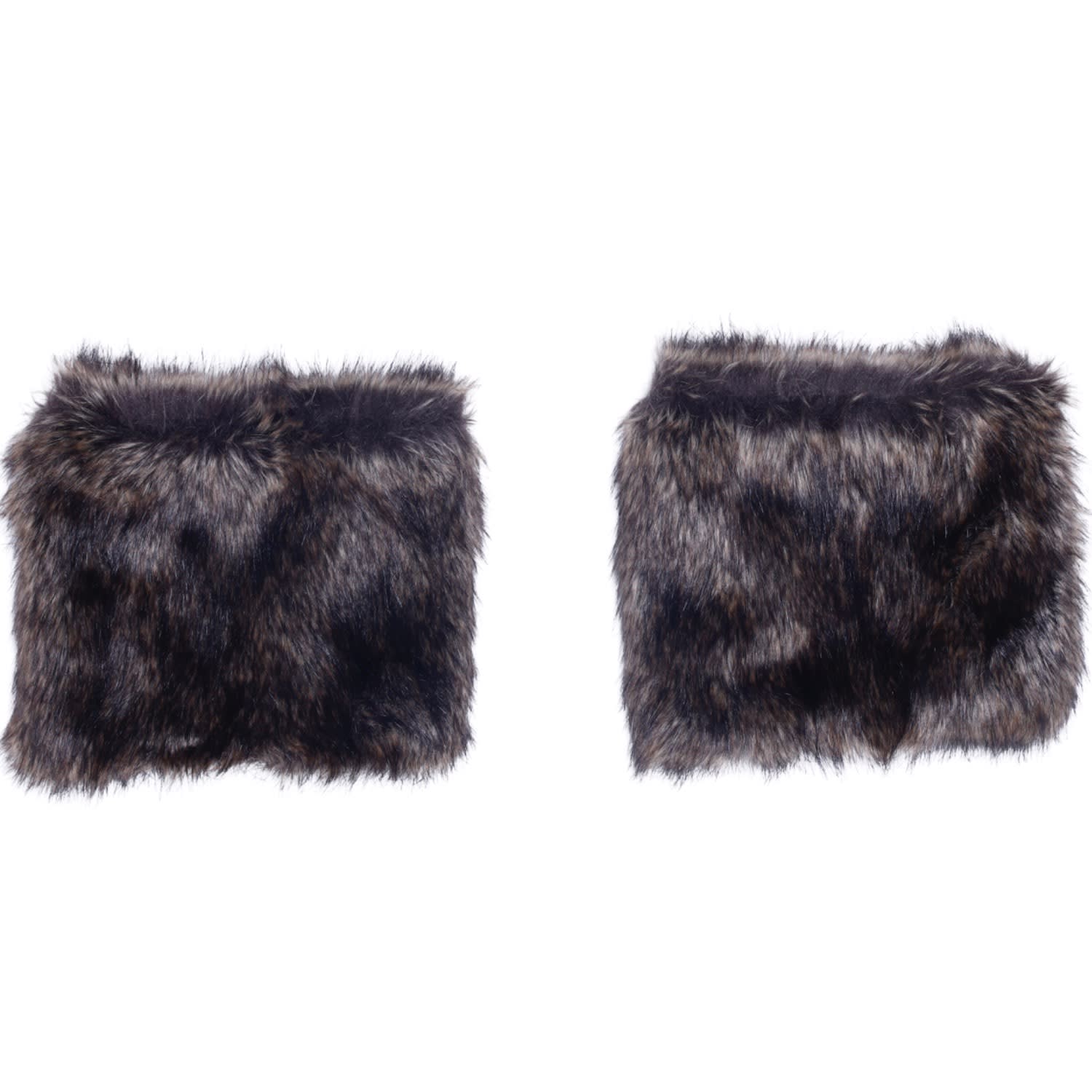 Vaseghia Women's Black / Grey Midnight Vegan Faux Fur Attachable Boot Cuffs In Multi