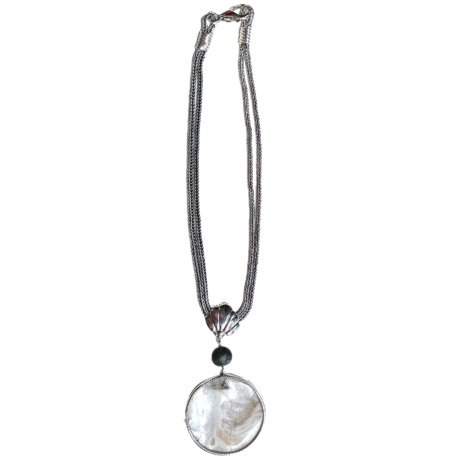 Atelier Zelmira Women's Silver / White / Green Illari Necklace