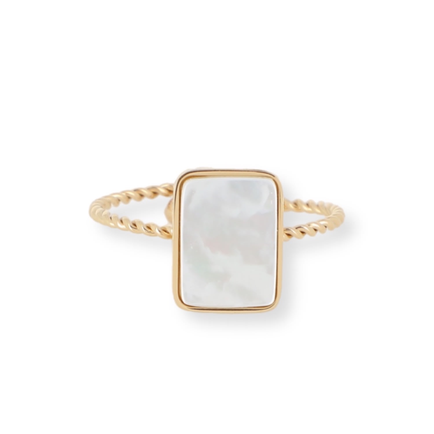 Mink&ivy Women's Gold / White Tiana Mother Of Pearl Ring, Tarnish Free Gold In Burgundy