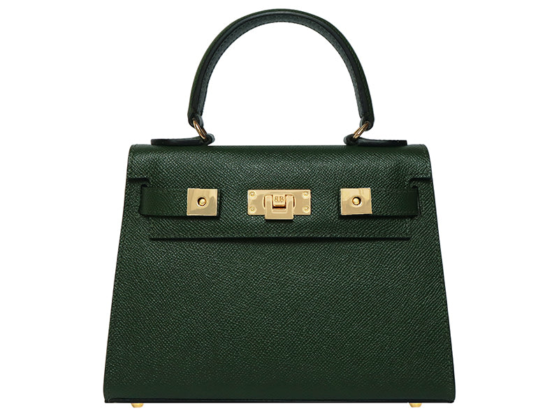 Women’s Maya Midi Dolomite Pebble Print Calf Leather Handbag - Dark Green Lalage Beaumont