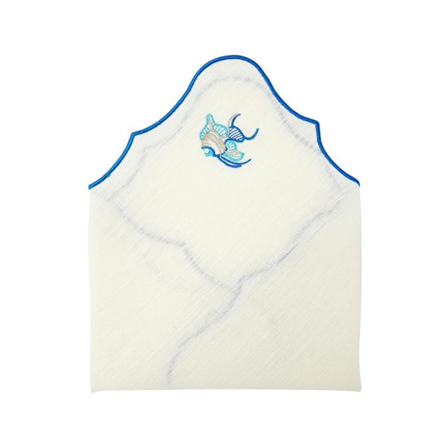 Km Home Collection Fish Embroidery Linen Napkins Set Of 2