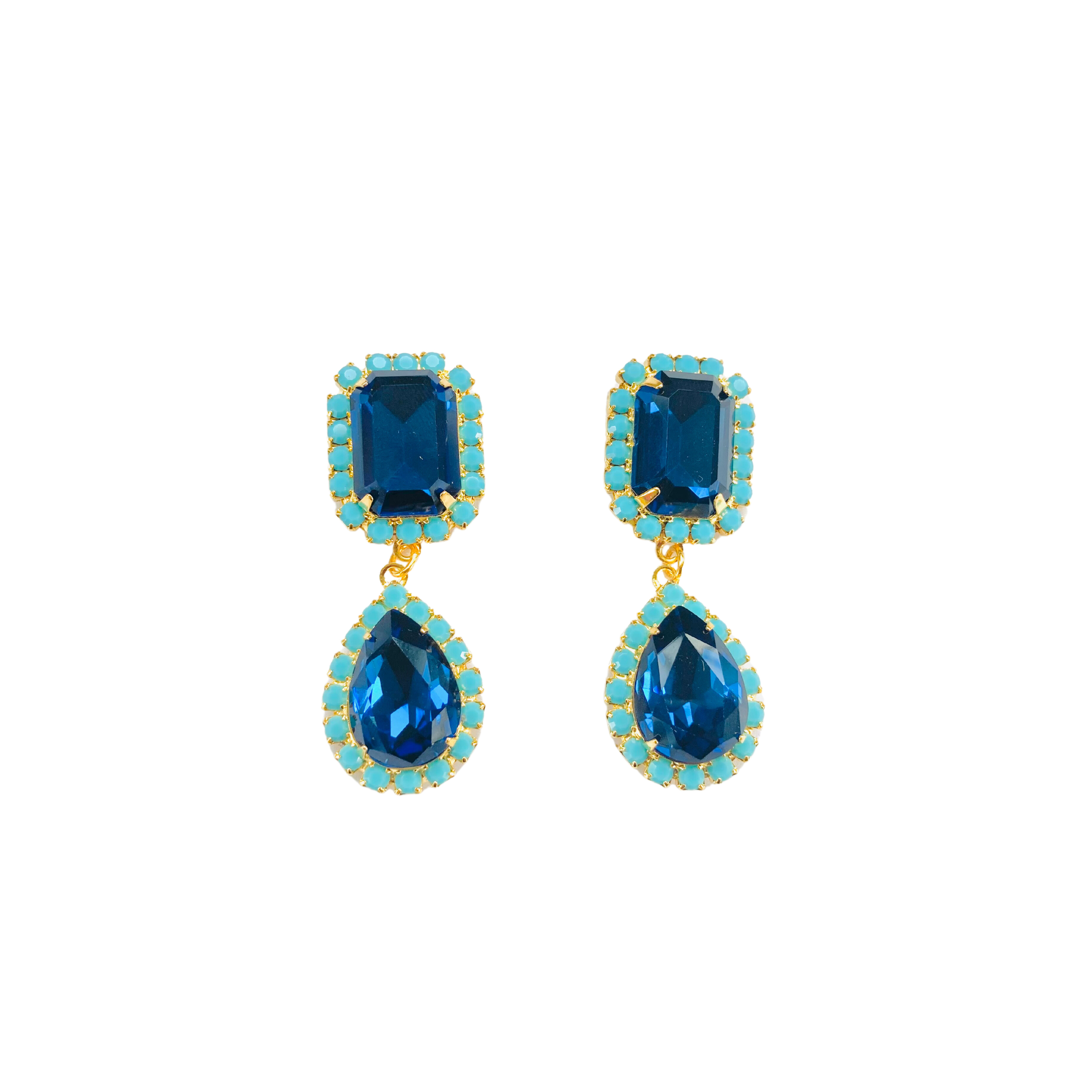 The Pink Reef Women's Blue Jewel Drop In Navy And Turquoise