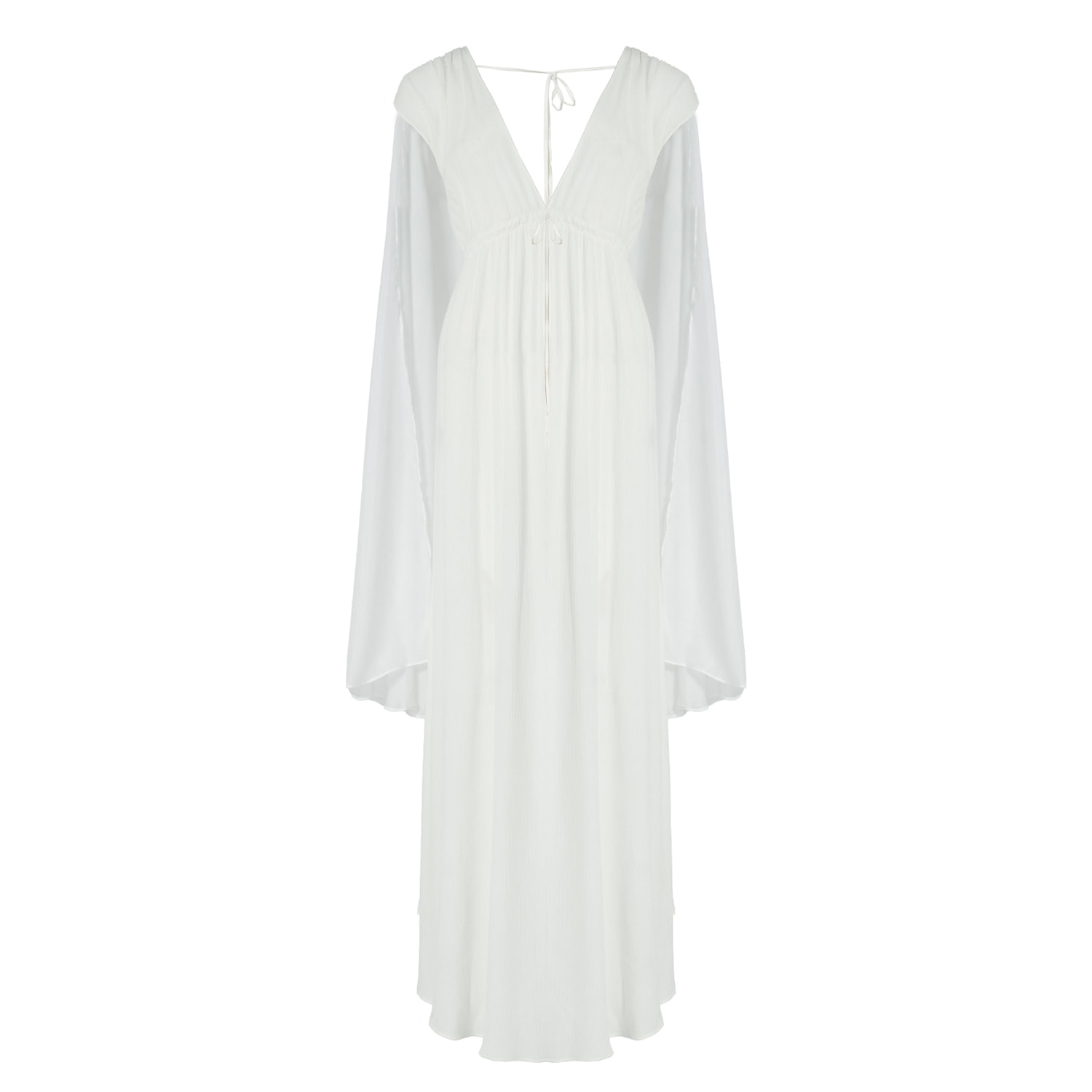 Zhenabia Women's Fairy Dress White - Boho Maxi Dress In White