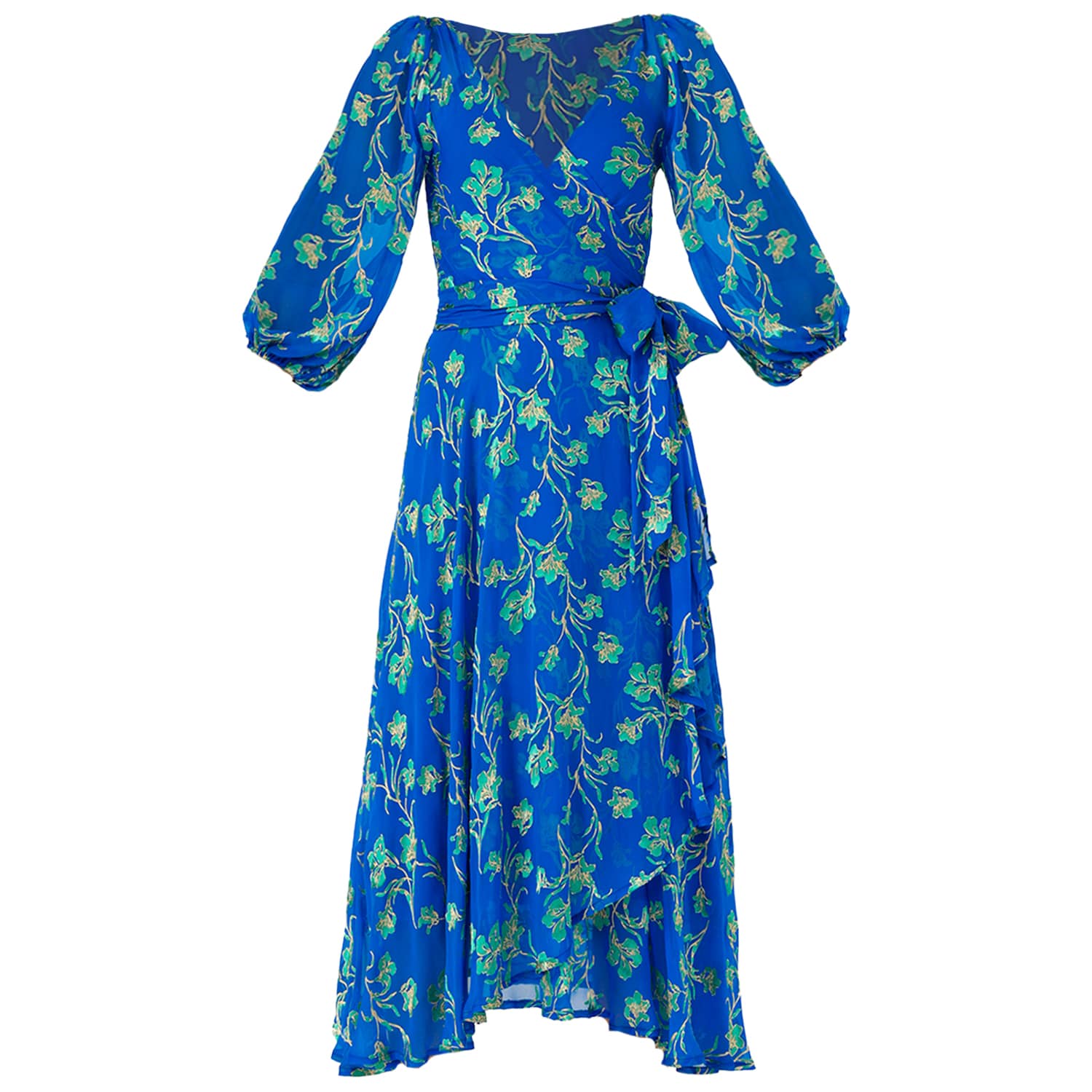 cobalt blue wrap dress Buy Friends Like These Cobalt Blue Chiffon Mix Flutter Sleeve Wrap Dress  from Next USA
