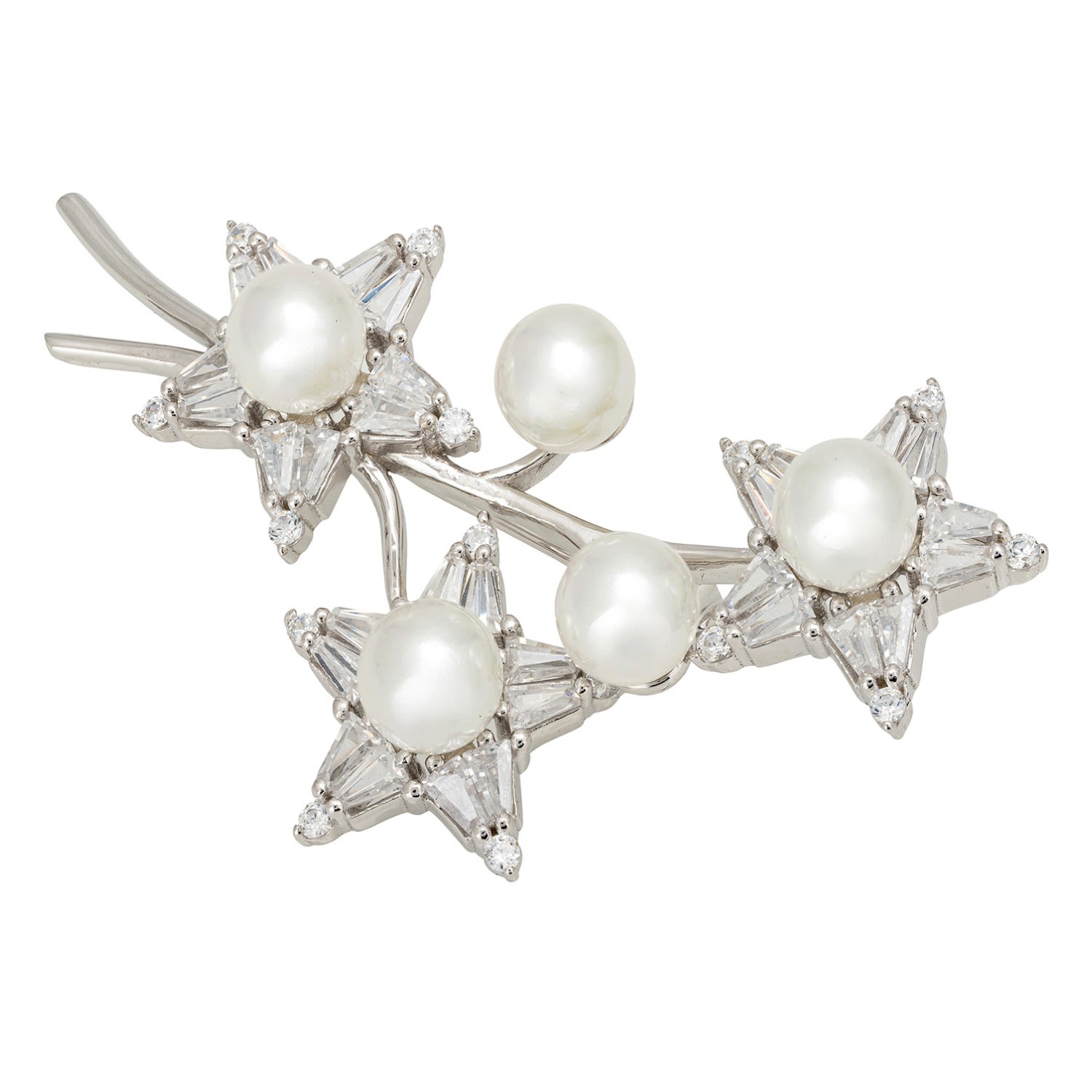 Women’s Silver / White Starry Night Pearl Brooch Silver Latelita