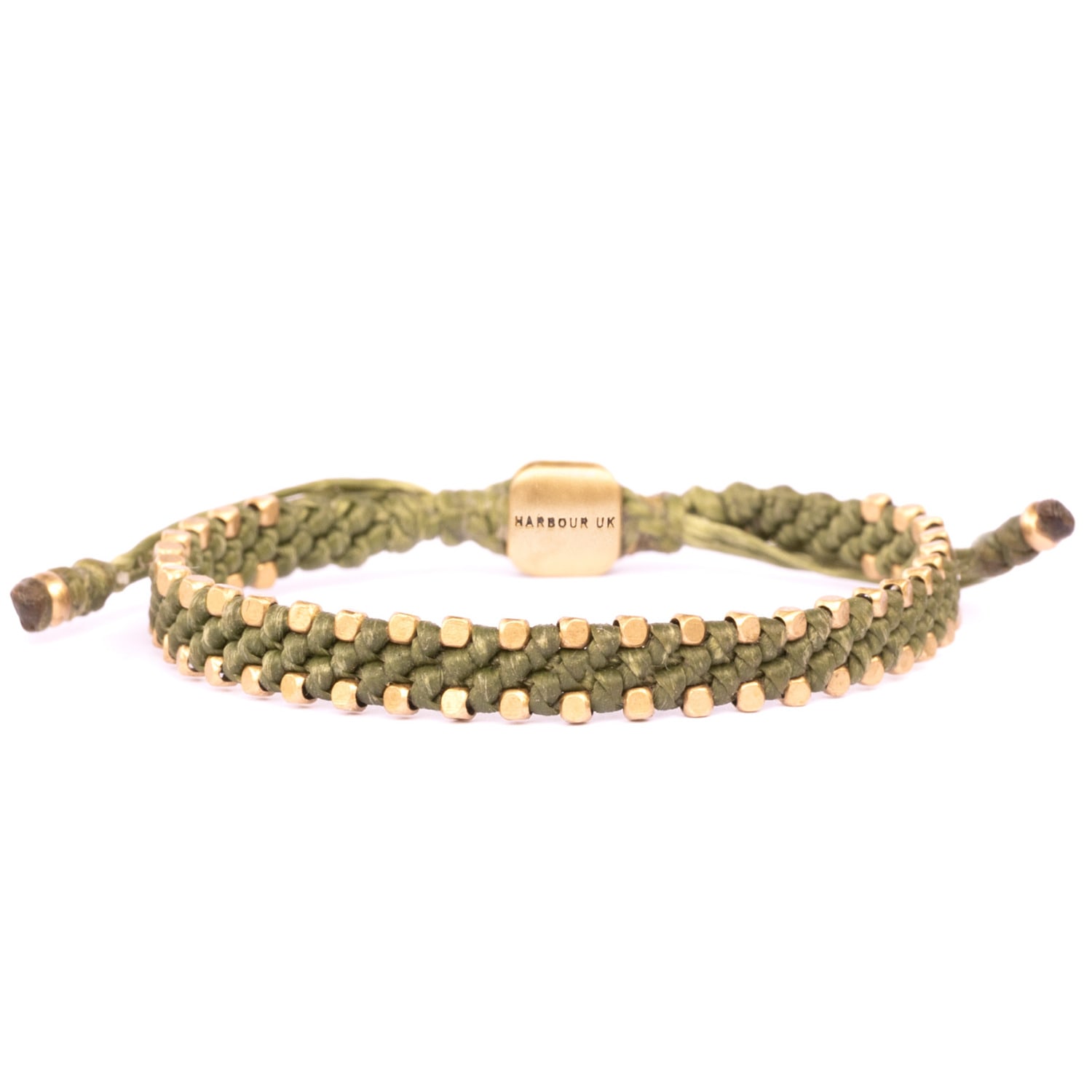 Brass & Apple Green Rope Bracelet For Women. Harrogate Connection Harbour Uk Bracelets