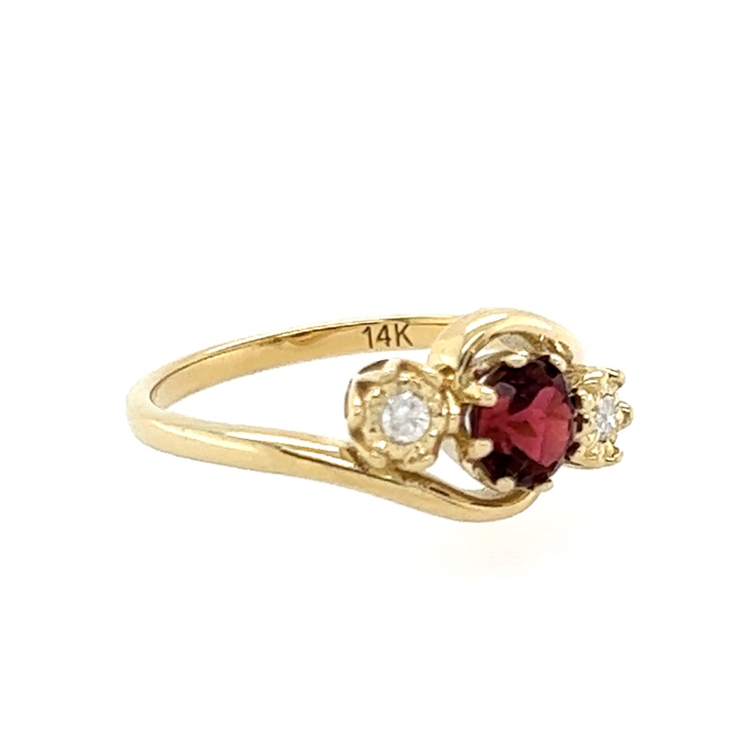 Women’s White / Red Jane Gold & Red Tourmaline & Diamond Ring Qori Nyc