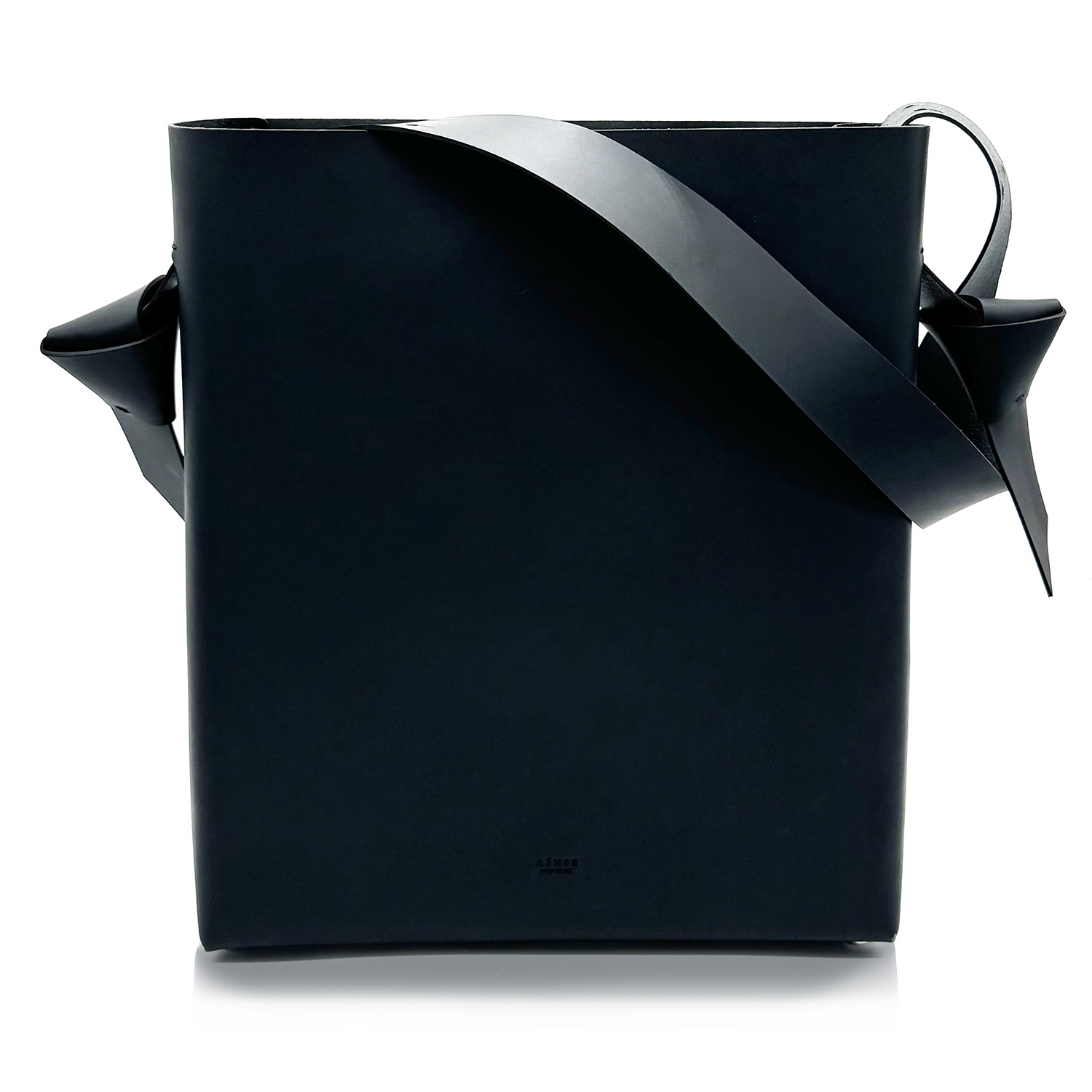 Women’s Minimal Leather Bucket Tote Bag- Black AÃ©hee New York