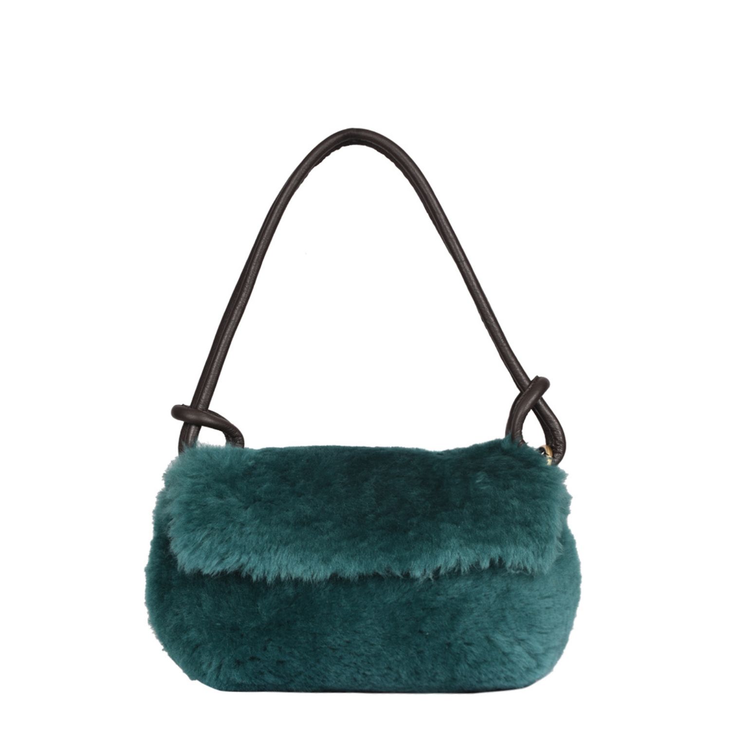 Owen Barry Women's Sheepskin Shoulder Bag Whitby Bag Seahorse Green In Green