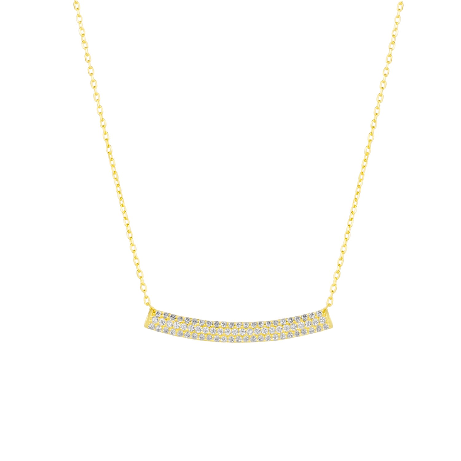 Spero London Women's Gold / White Sterling Silver Concave Bar Necklace - White - Gold In Multi