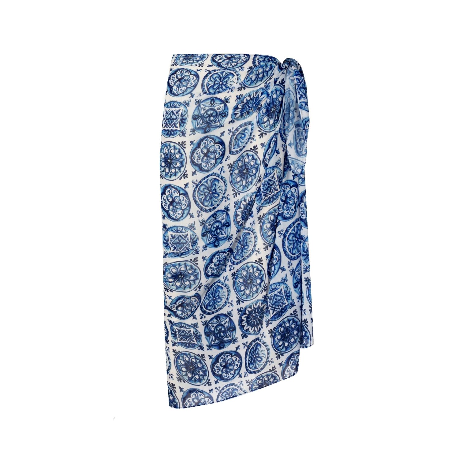 Nur Karaata Women's Blue Dianella Bleu Blanc Pareo In Blue