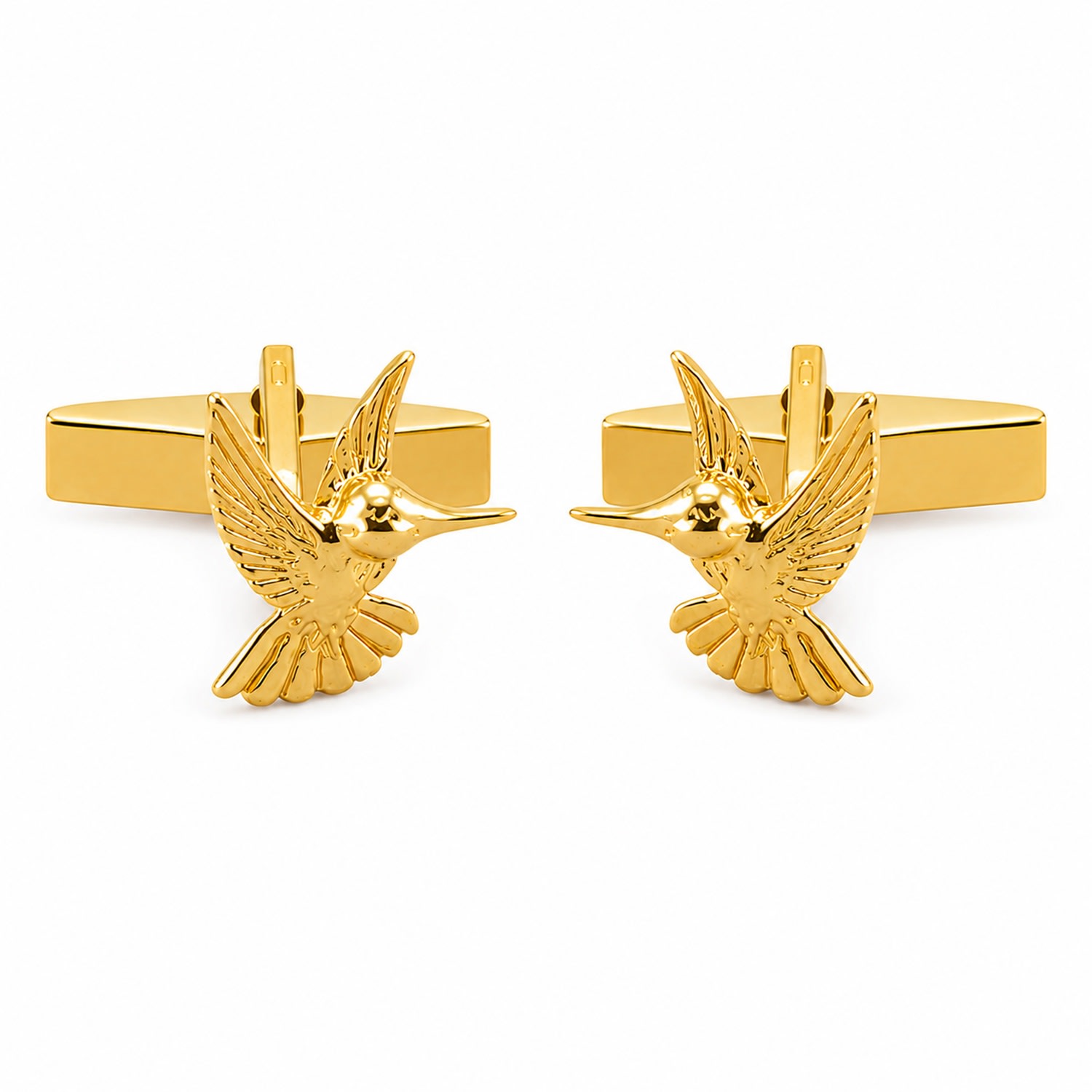 Men's Humming Bird Cufflinks Eighteen Carat Gold On Solid Sterling Silver | Simon Kemp Jewellers
