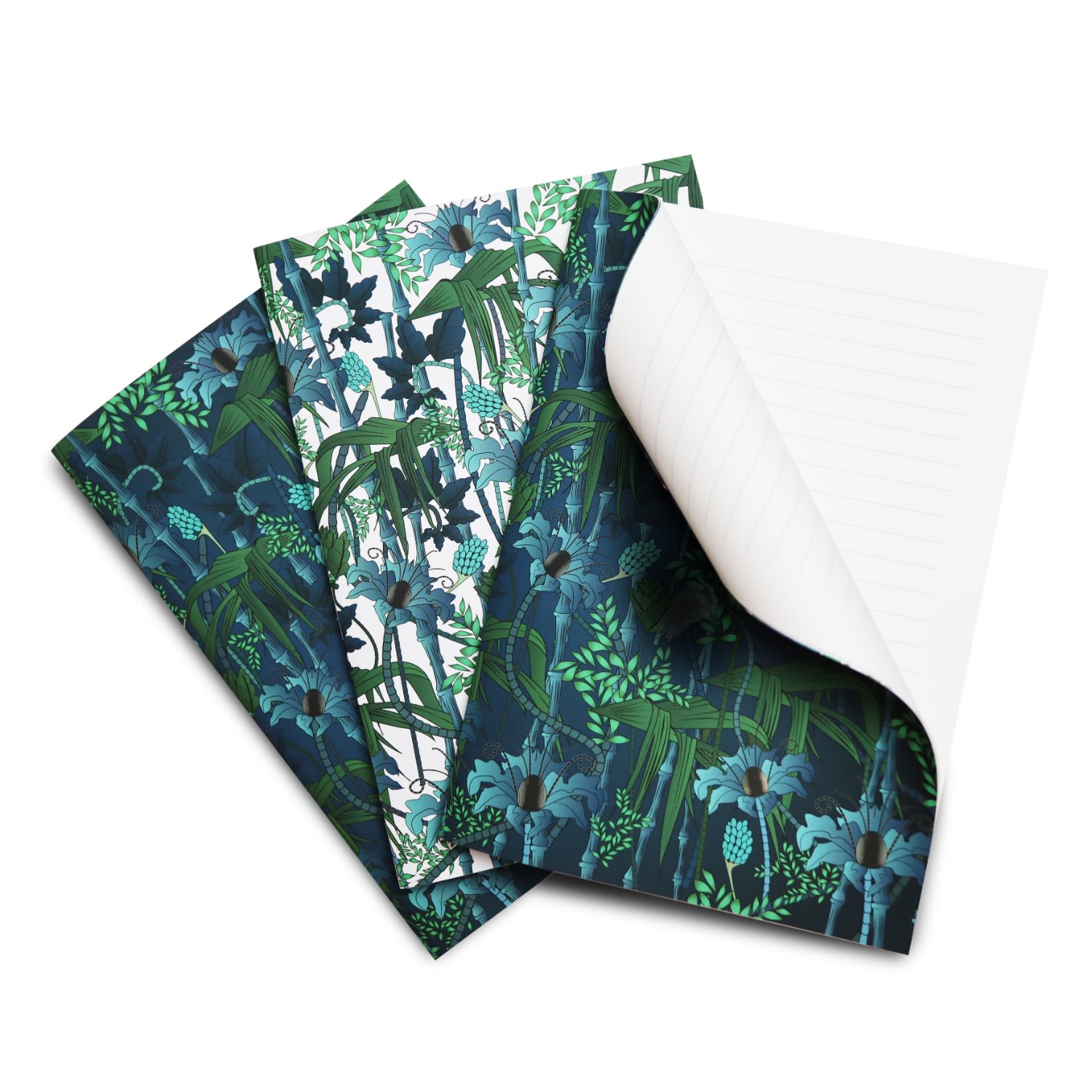 Green / Black Electric Lagoon Notebook Set Of 3 The Curious Department