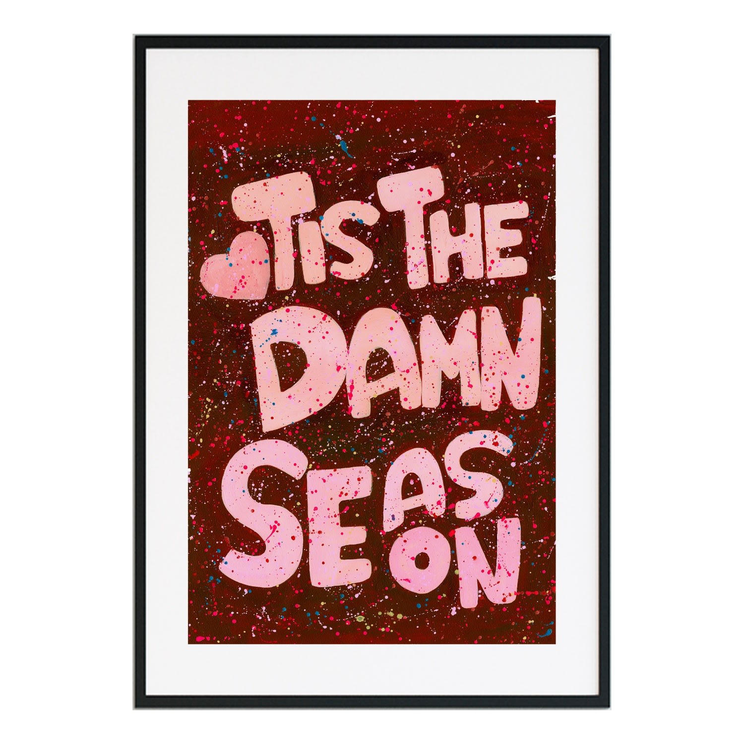 Jessica Slack Studio Red / Pink Tis The Damn Season - Large Abstract Print In Multi