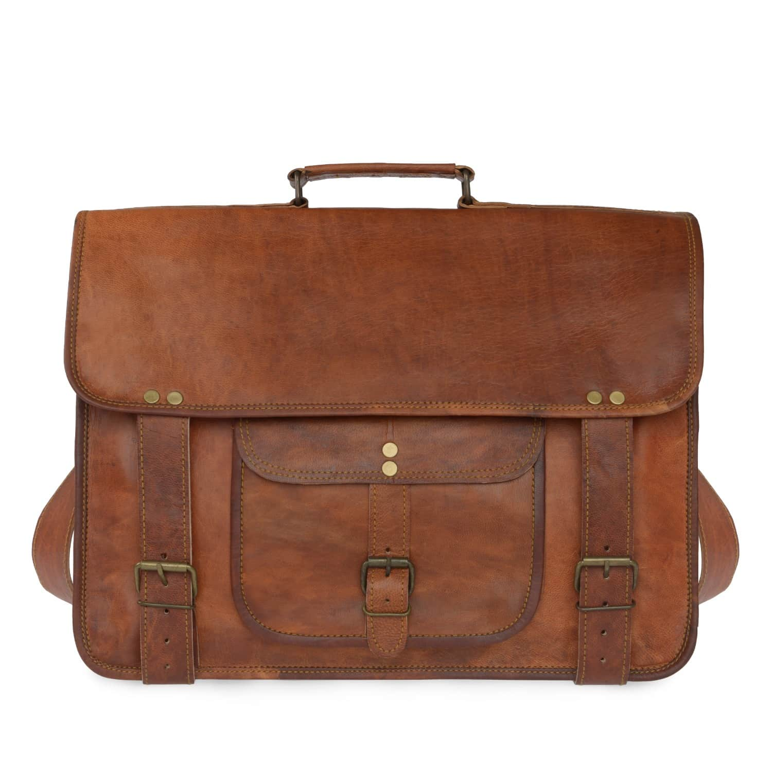 handmade leather laptop bag