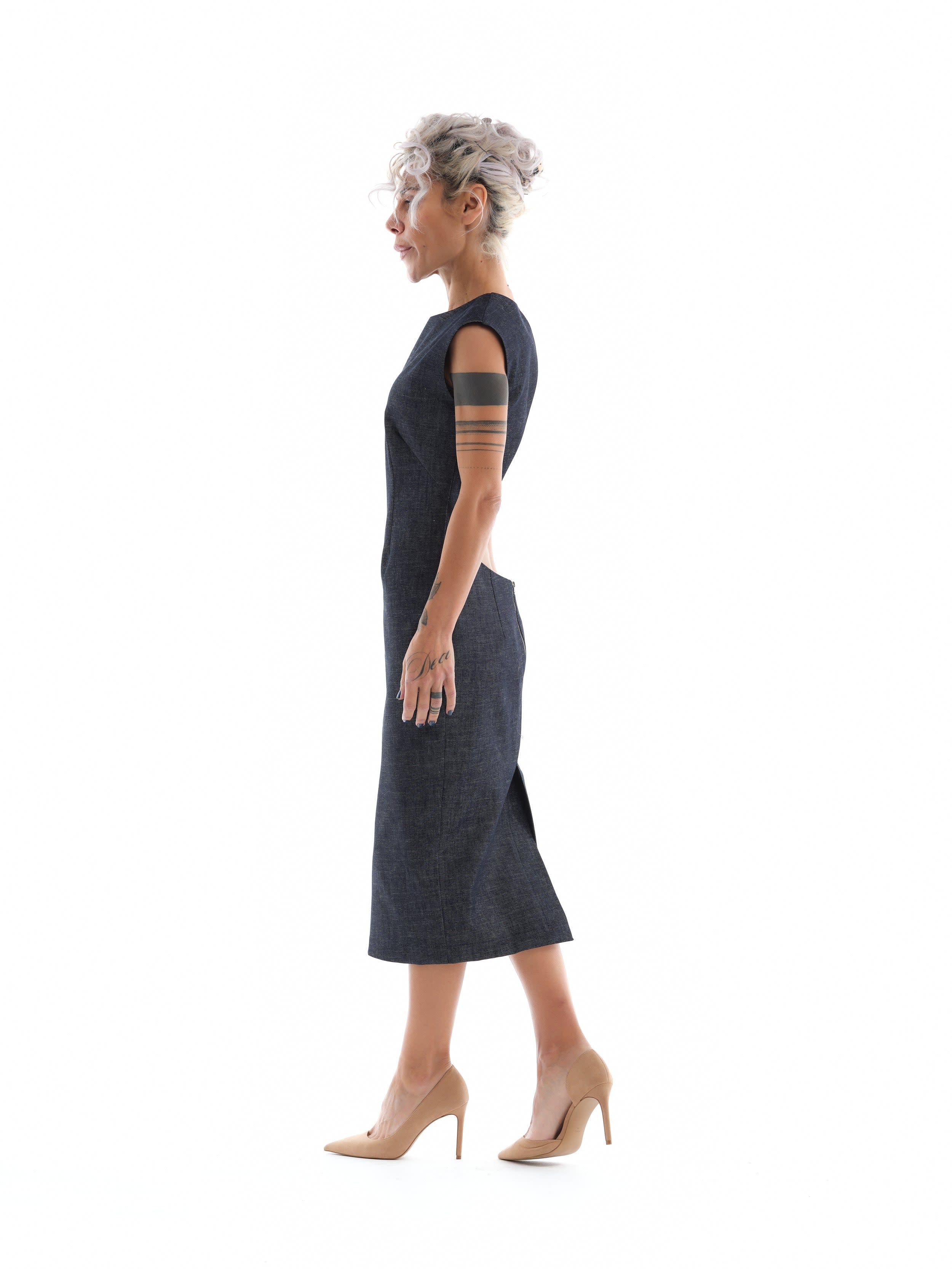 navy lace midi dress Plus Size Cami Premium Lace Midi Dress in Navy