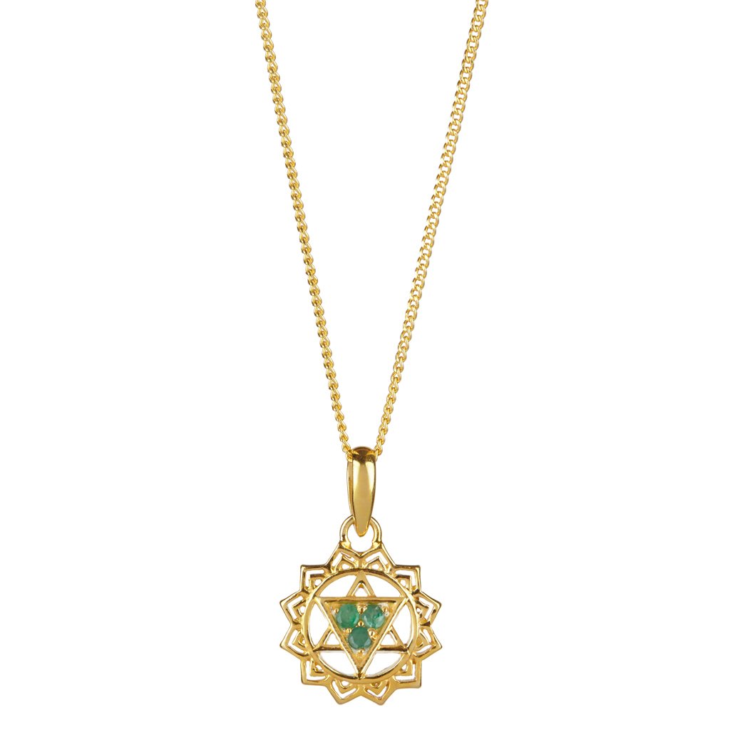 Charlotte's Web Jewellery Women's Heart Chakra Gold Vermeil Necklace - Emerald In Gold