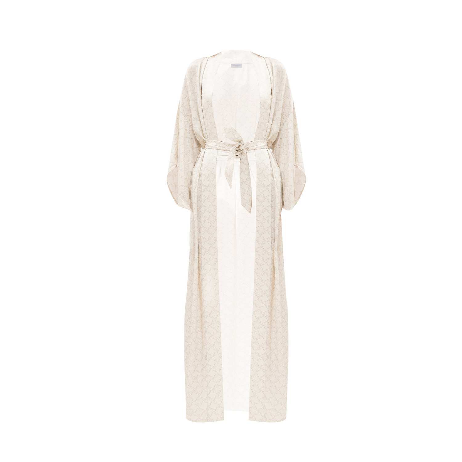 Women's Neutrals Kimono In Cream & Cappuccino | Small | Incantevole Milano