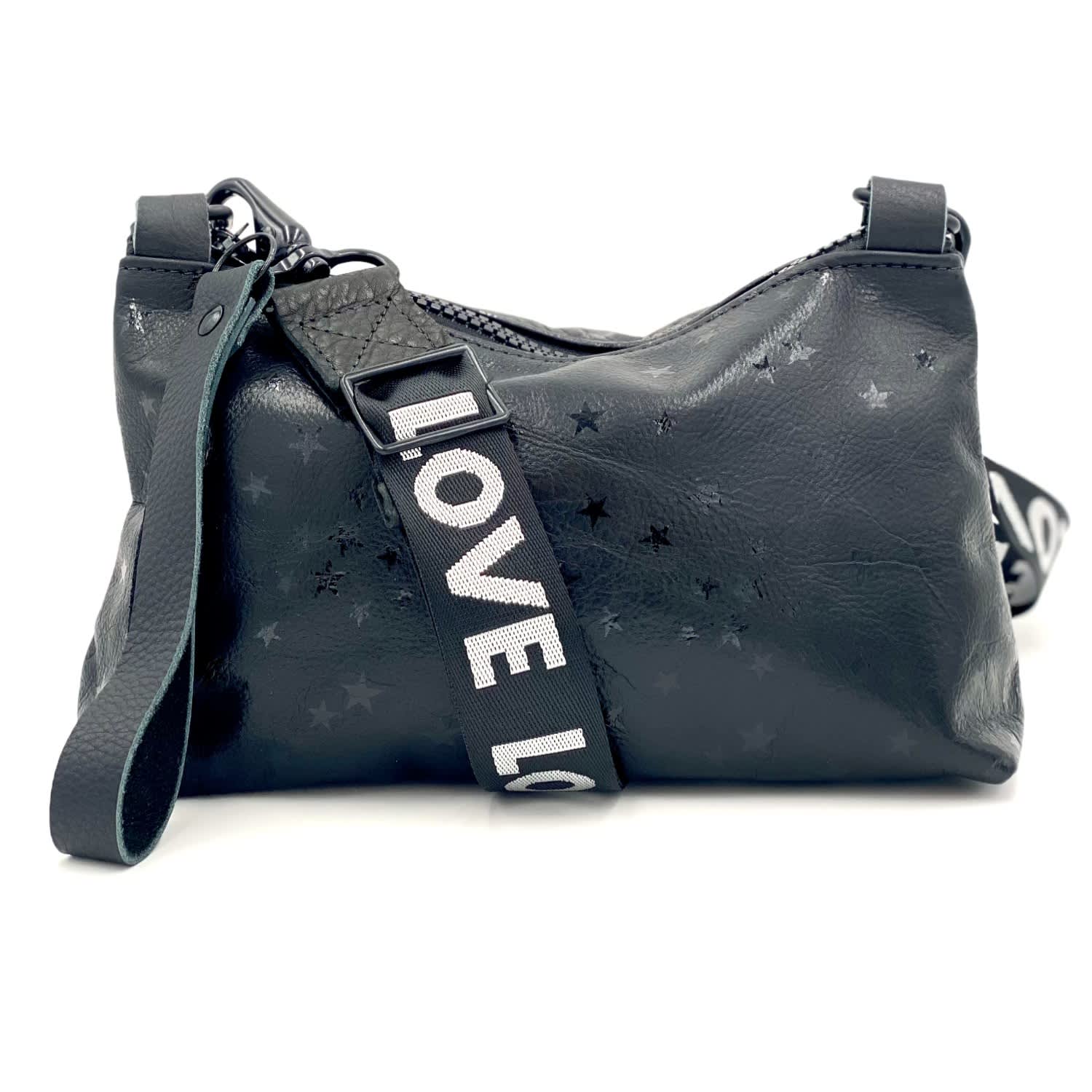 Nancy Crossbody Bag In Black Star Leather | Lynn Tallerico