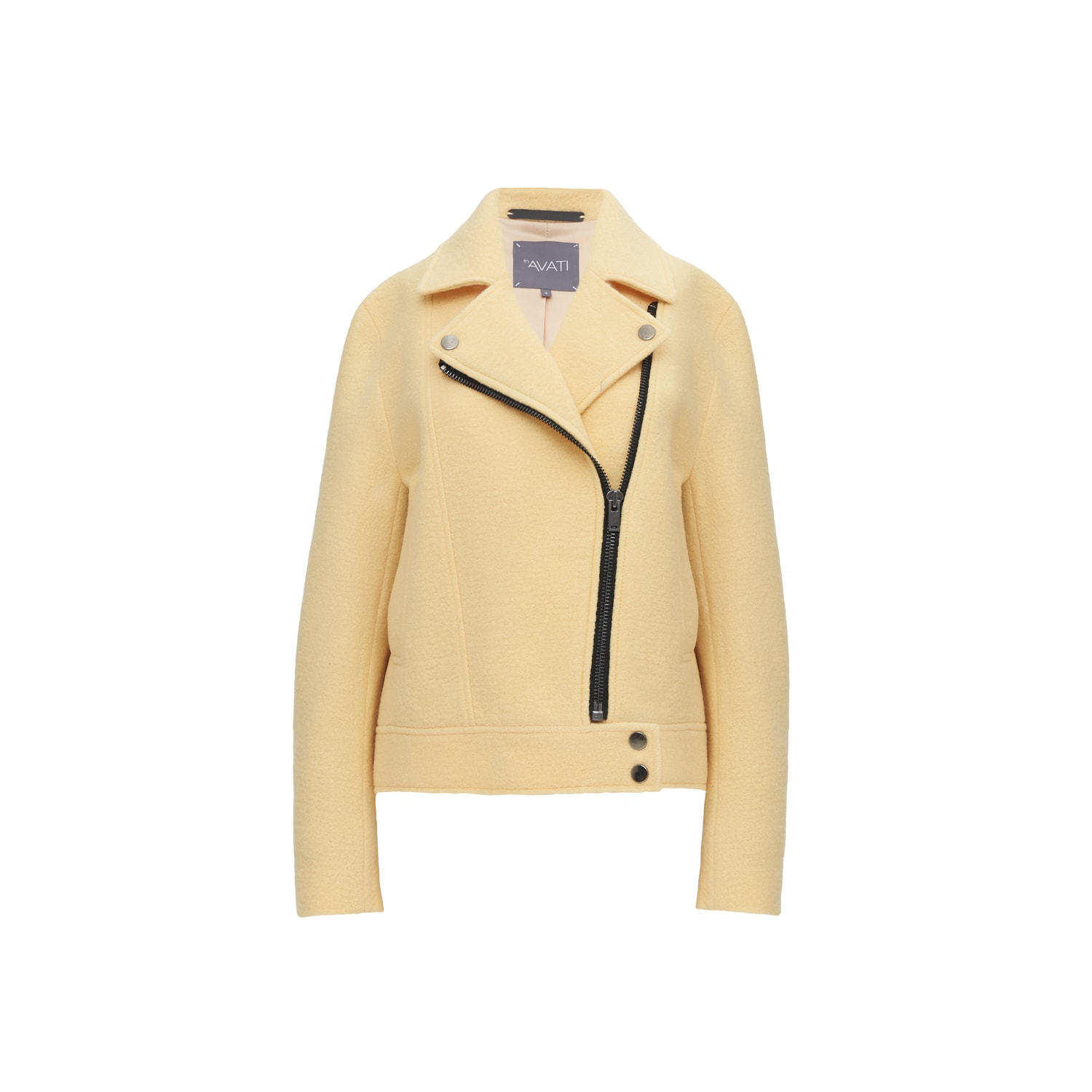 Inavati Women's Yellow / Orange Biker Style Jacket With Zipper Details In Yellow/orange