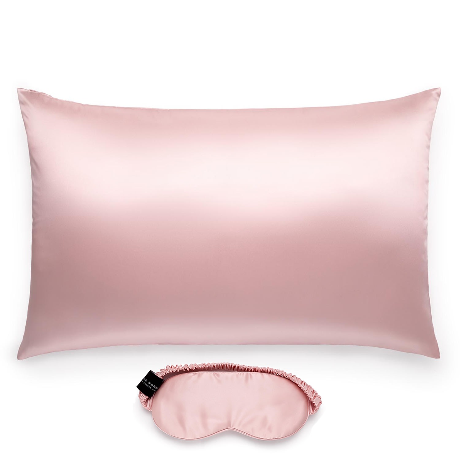 Pink / Purple Mulberry Silk Pillowcase & Eye Mask Set - Pink Queen Silk Works London