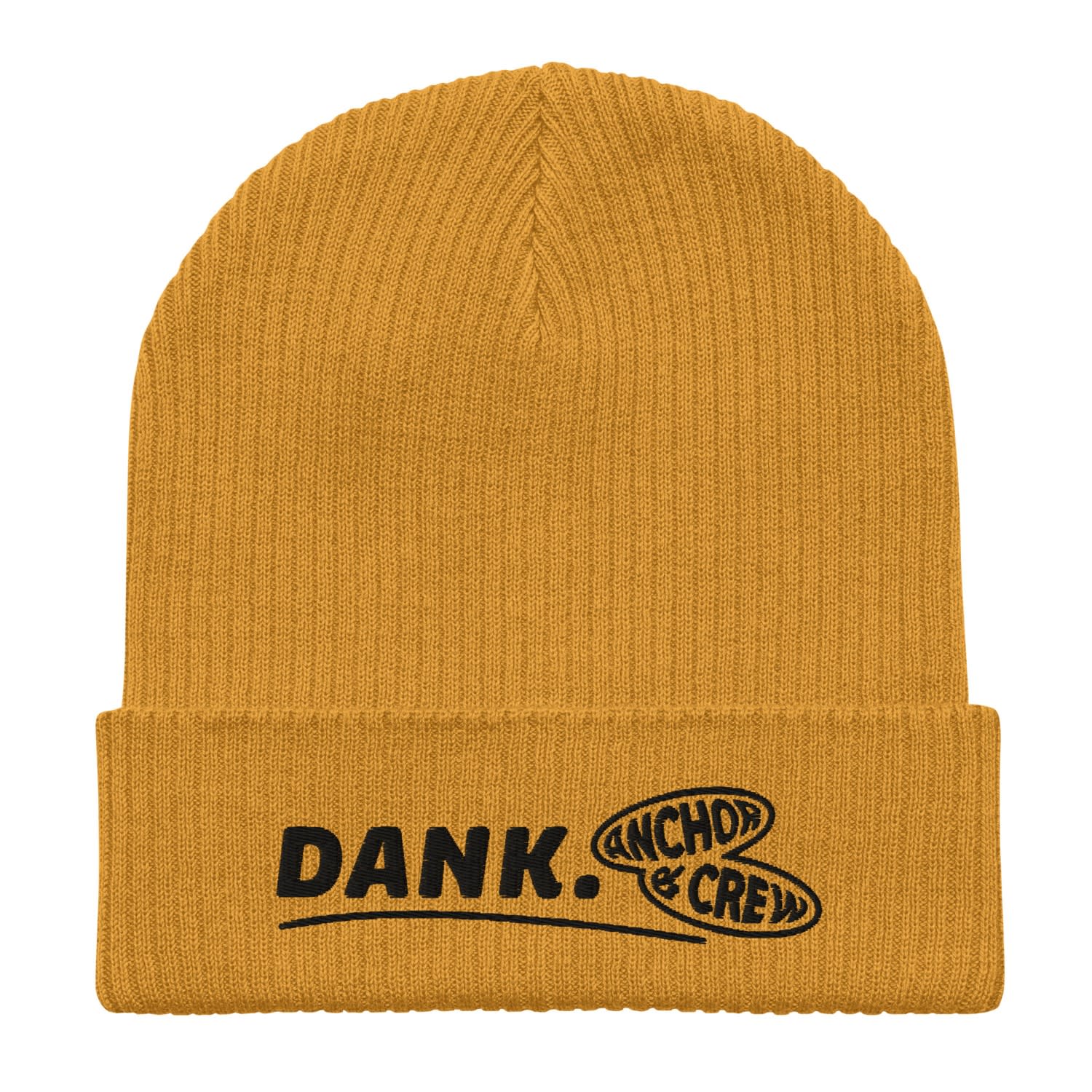 Anchor & Crew Mustard Yellow Dank Gen. Organic Cotton Embroidered Beanie - Women In Yellow