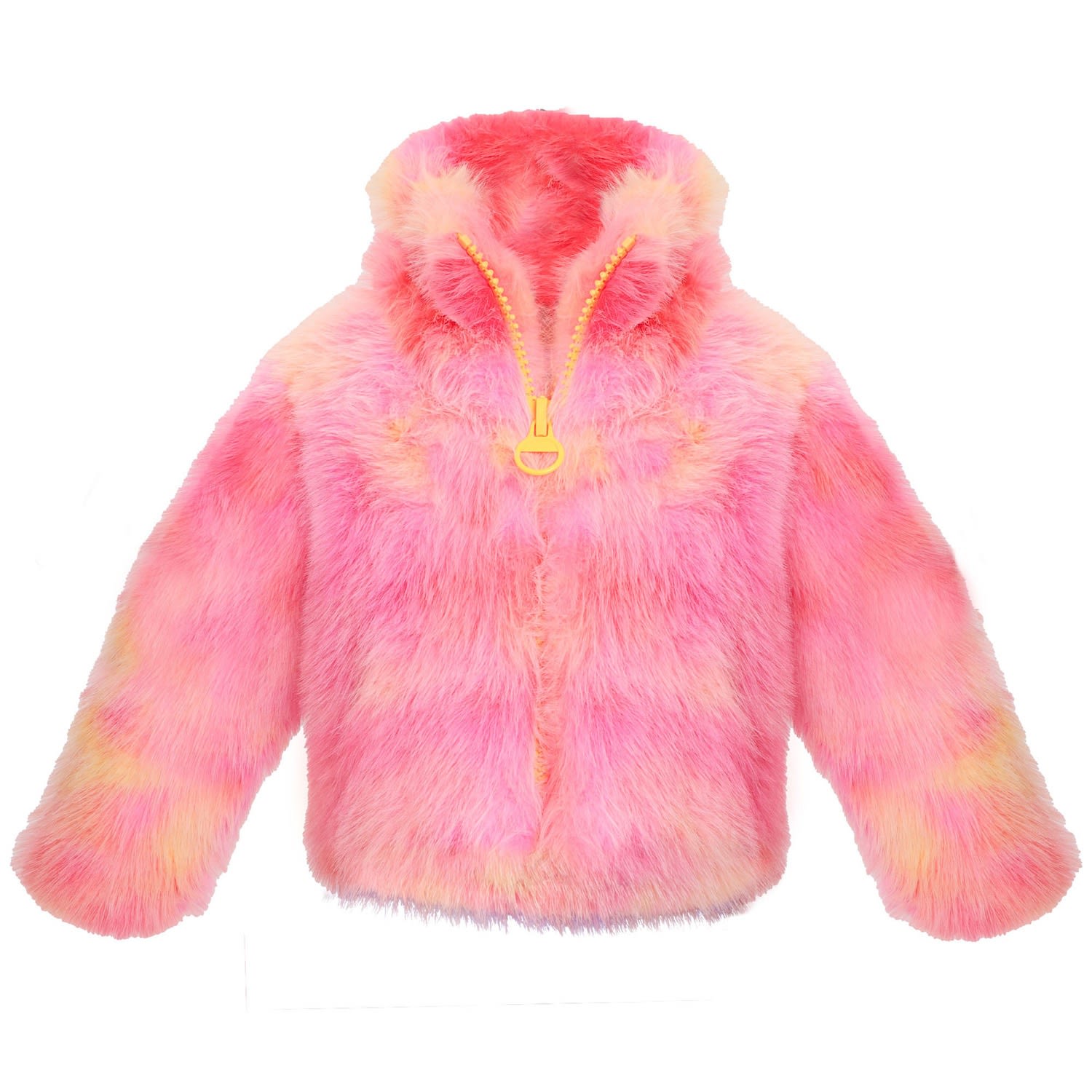 Women’s ’No Fox Hunt’ Pink Faux Fur Jacket In Tie Dye Extra Small Elsie & Fred