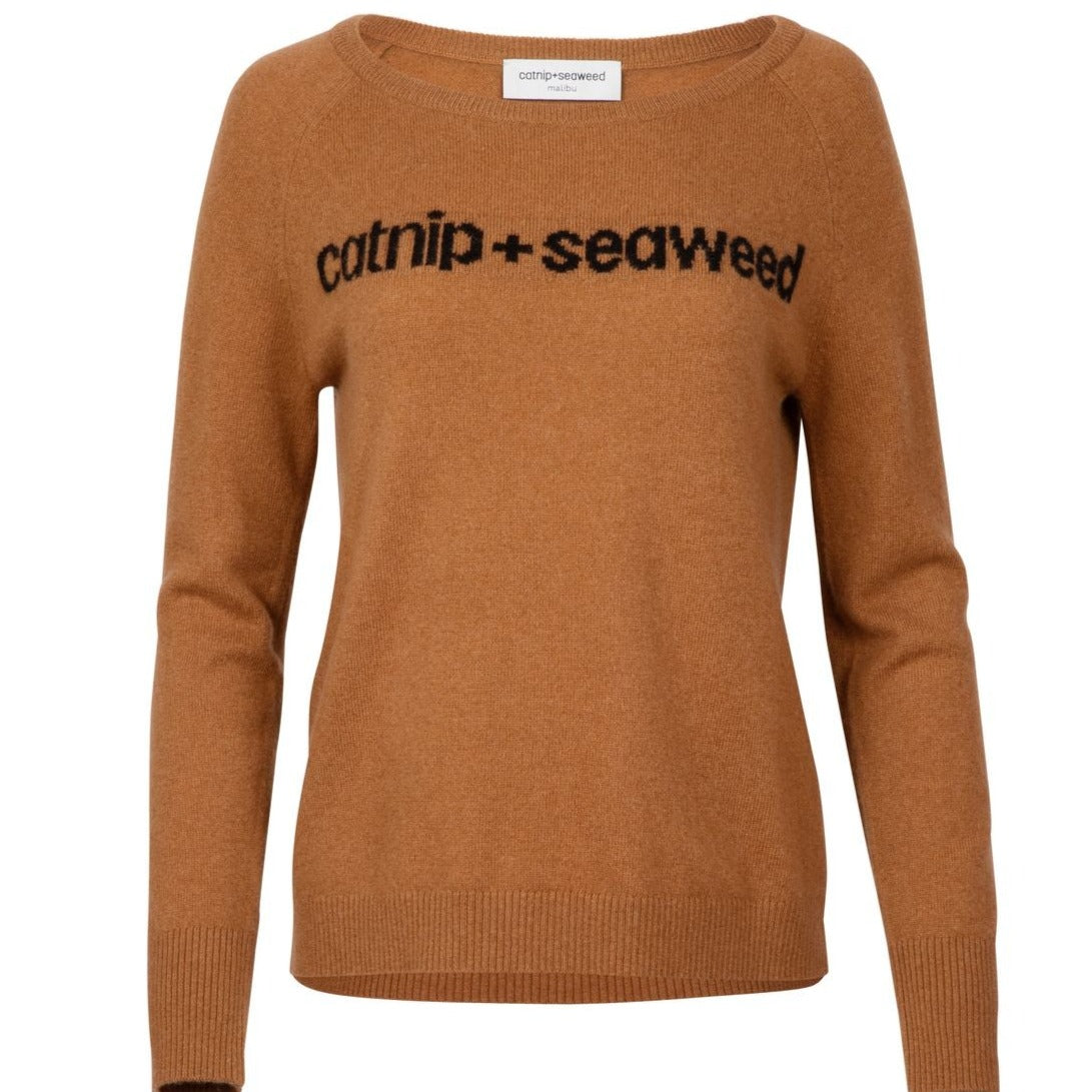 Catnip And Seaweed Women's Neutrals / Black The Catnip + Seaweed Cashmere Sweater In Black & Tan In Black