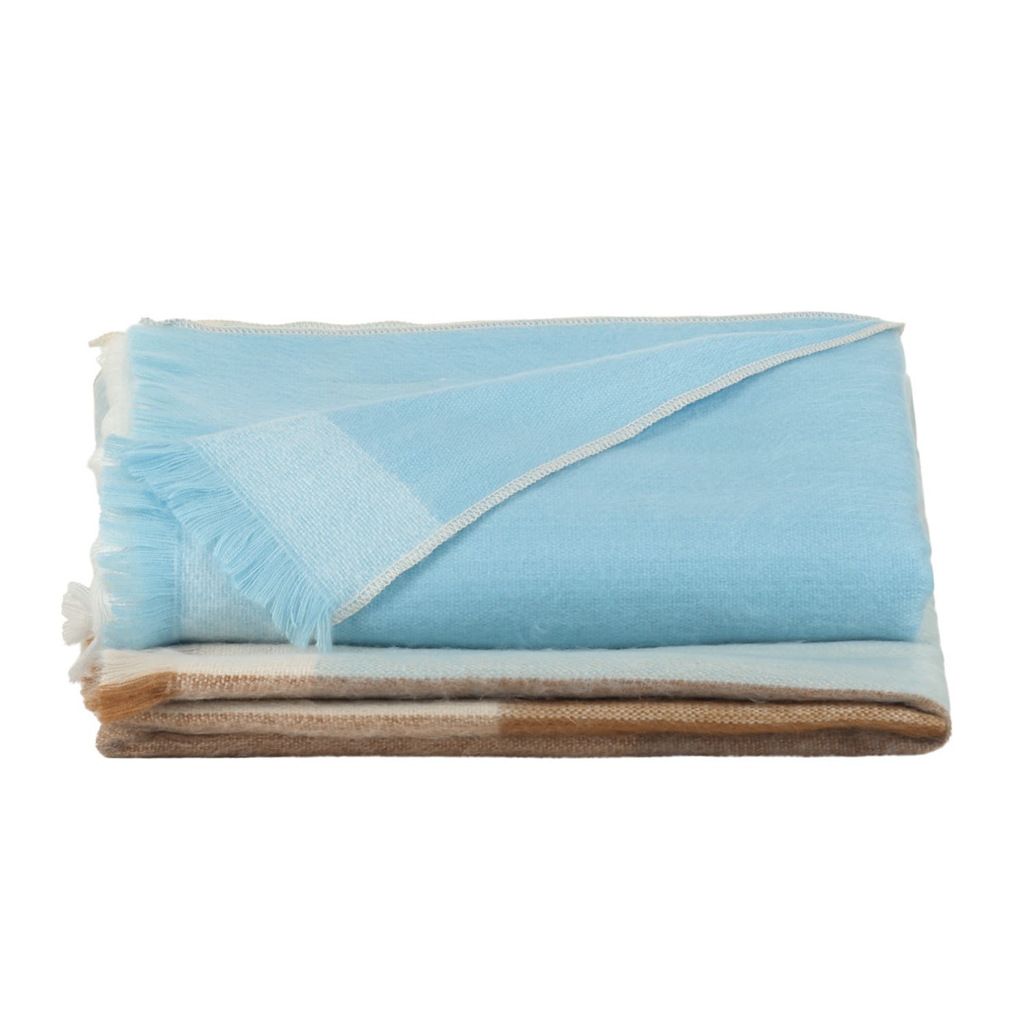 Alpaca Loca Blue / Neutrals Plaid Striped Sky Blue And Naturals