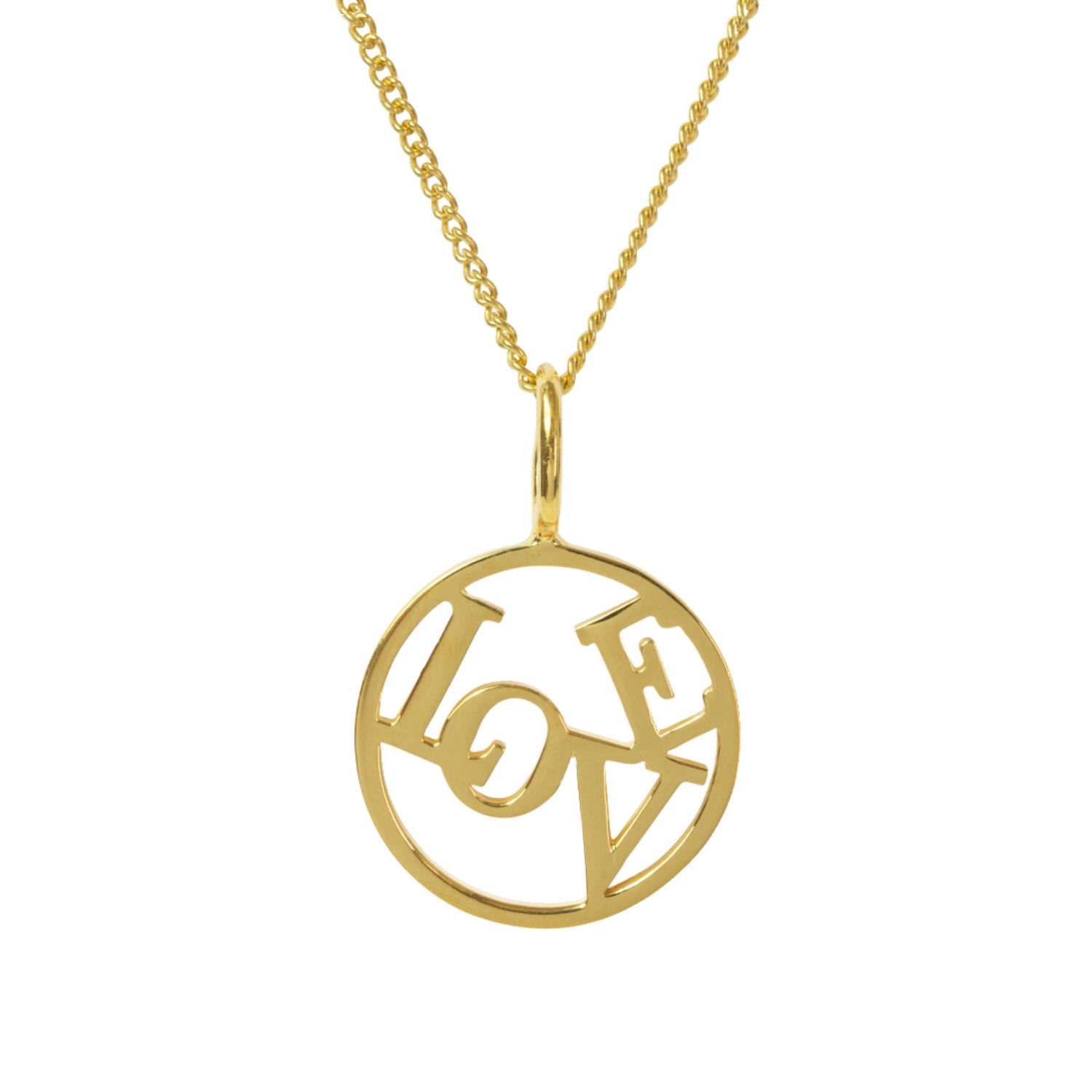 Men’s Love Medallion & Chain In Yellow Gold Plate Katie Mullally