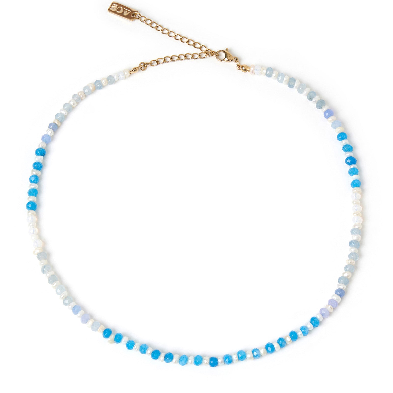 Women’s Blue Bloom Pearl & Gemstone Necklace - Ocean Arms of Eve