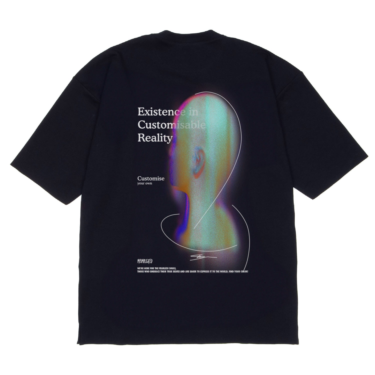Mysimplicated Men's Oversized Black T-shirt Existence In Black