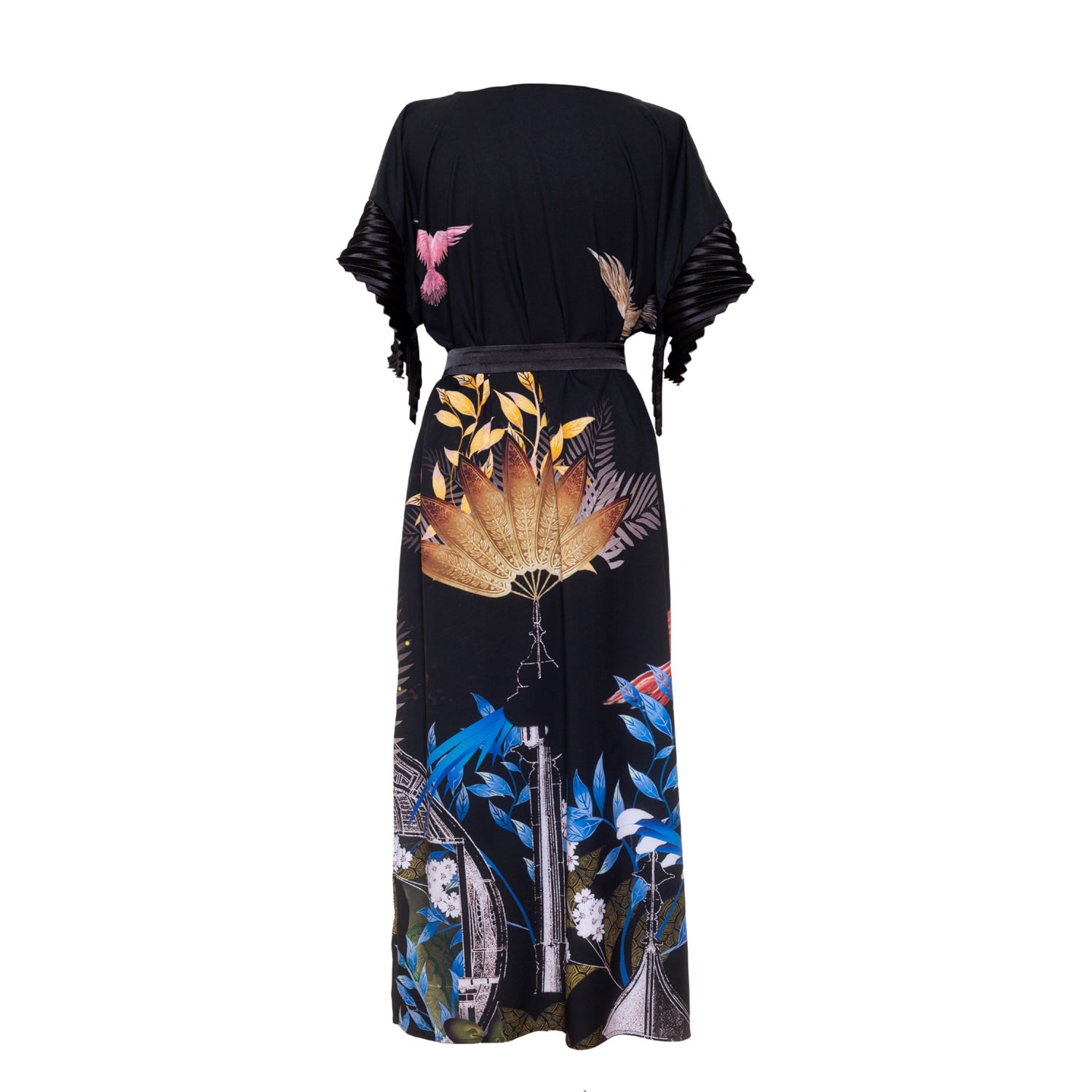 Women’s Black Stars Long Dress One Size Artista