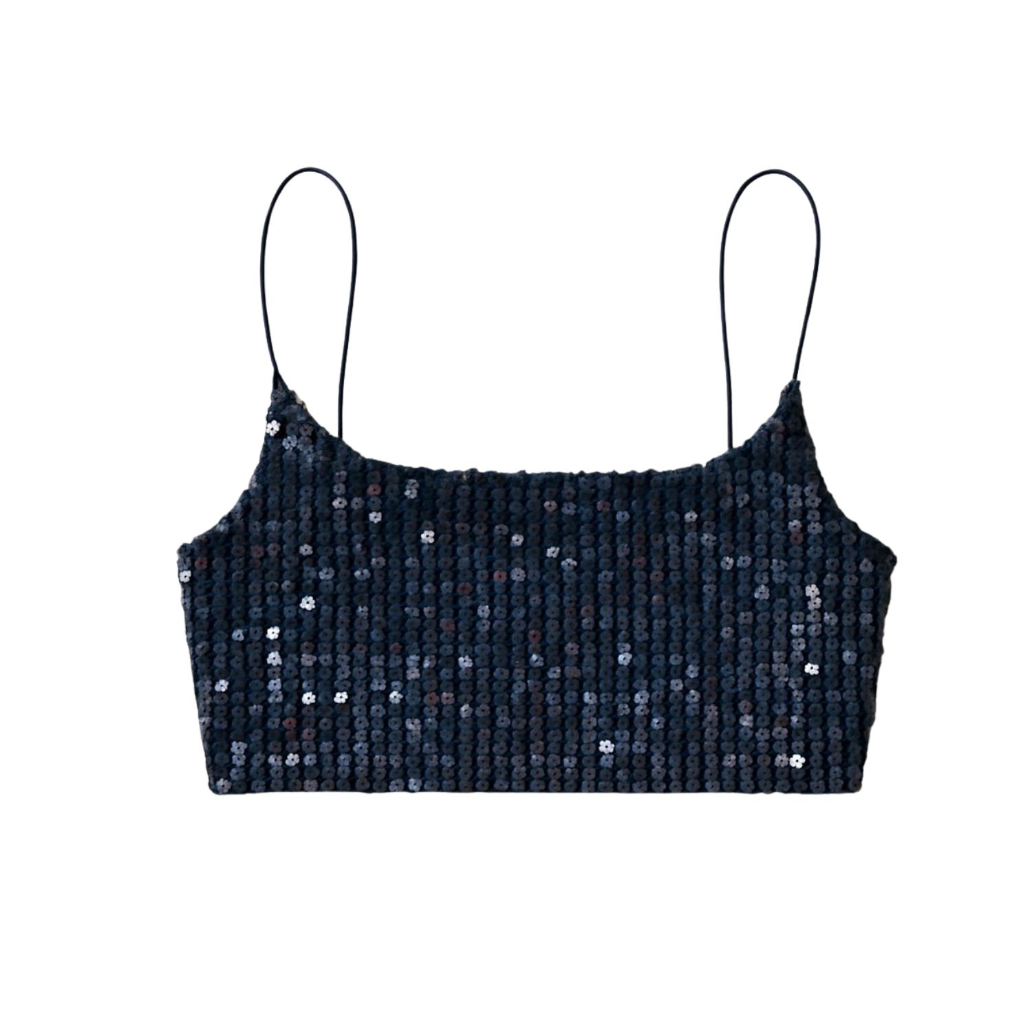 Yorstruly Women's Blue Skinny Bra - Midnight Sequinned In Blue