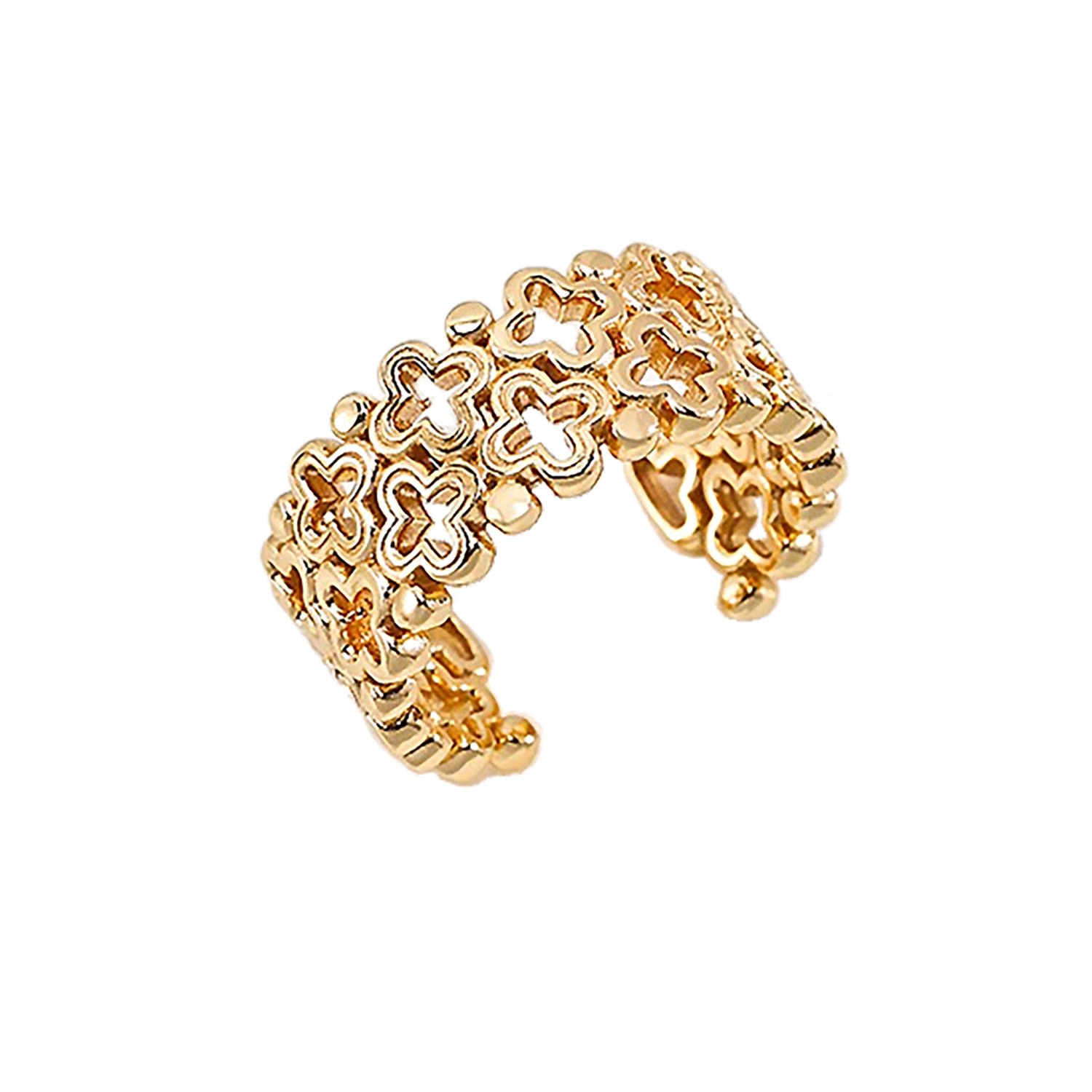 Ms. Donna Women's Filigree Gold Plated Sterling Silver Open Ring