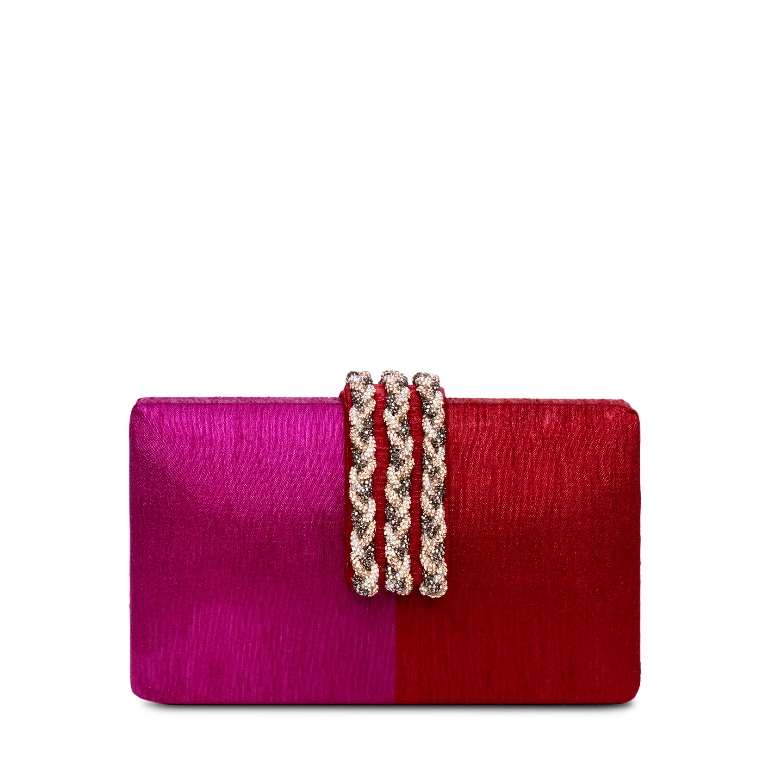 Simitri Color Block Braided Clutch