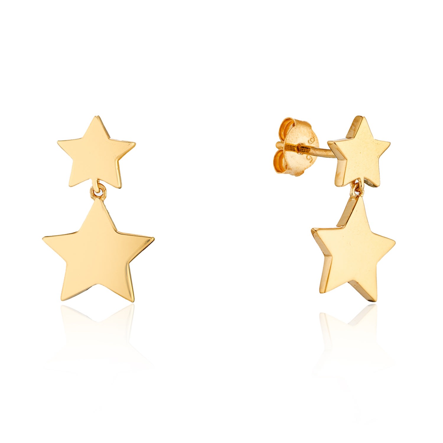 Auree Jewellery Women's Alta Gold Vermeil Double Star Drop Earrings