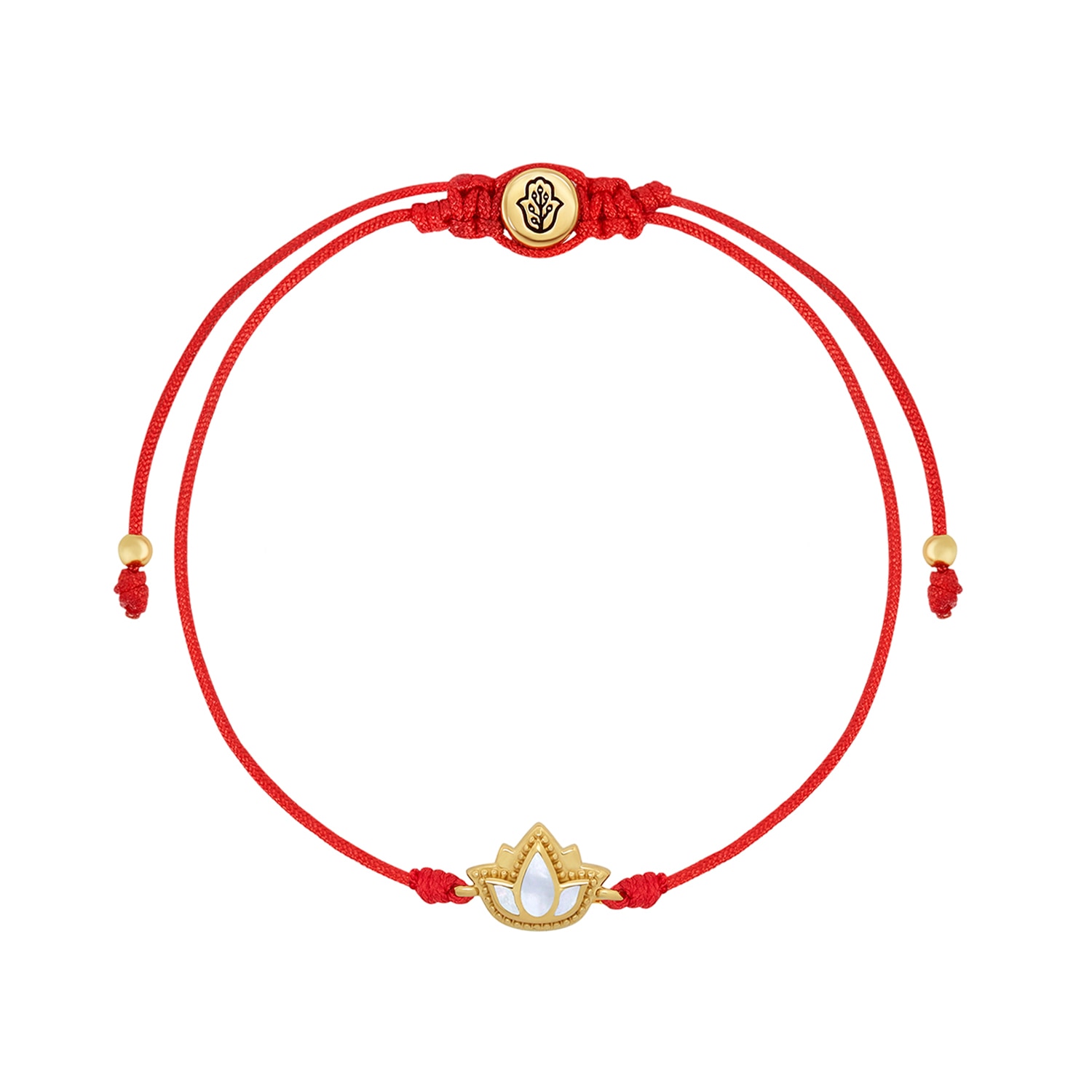 Karma And Luck Women's Red / White Blossoming Spirit Mother Of Pearl Lotus Red String