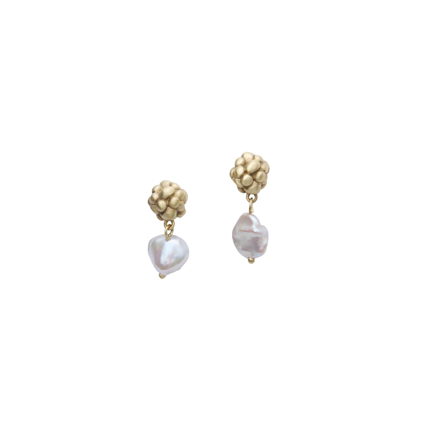 Zeworks Women's Gold / White Karr Mini Pearl Earrings In Multi