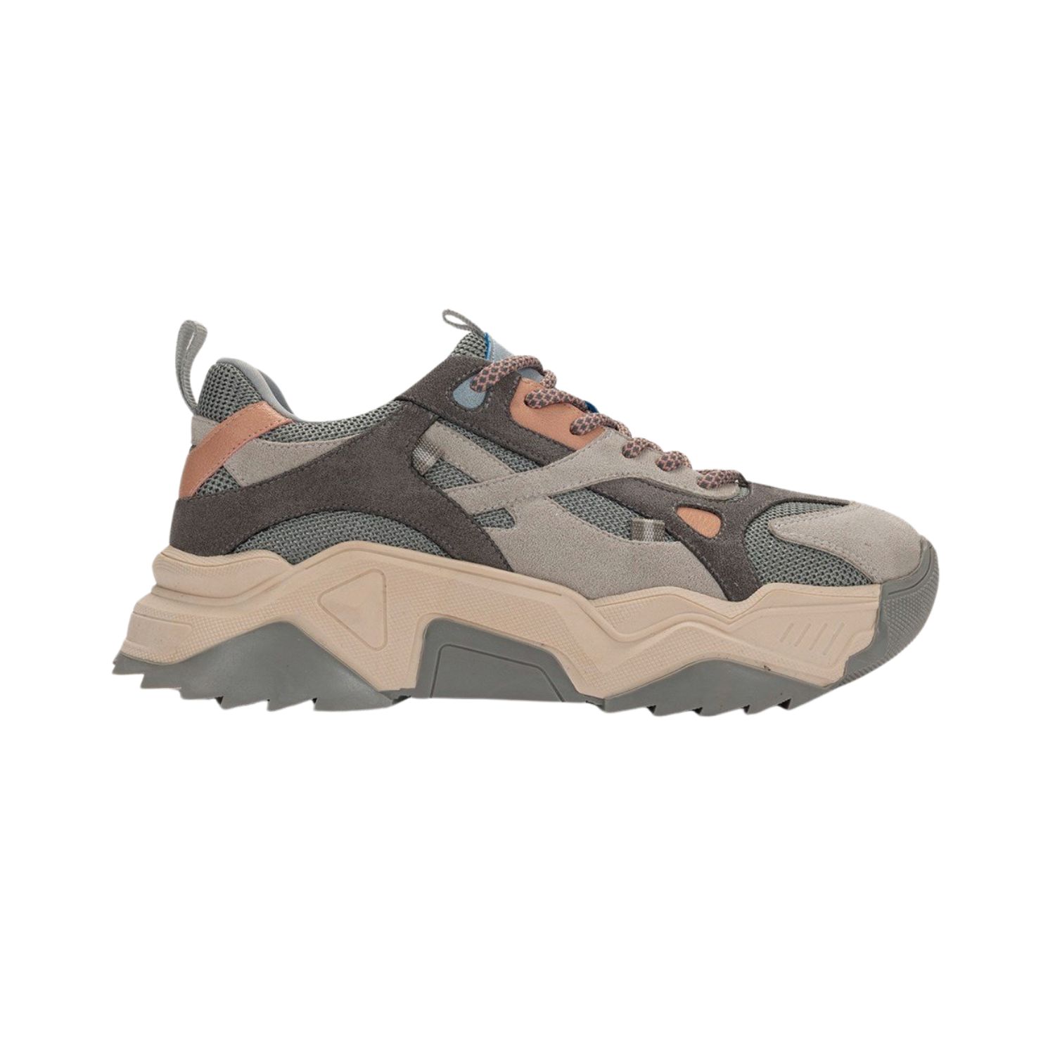 Prologue Shoes Women's Loretta Gray Pink Platform Sneakers In Multi