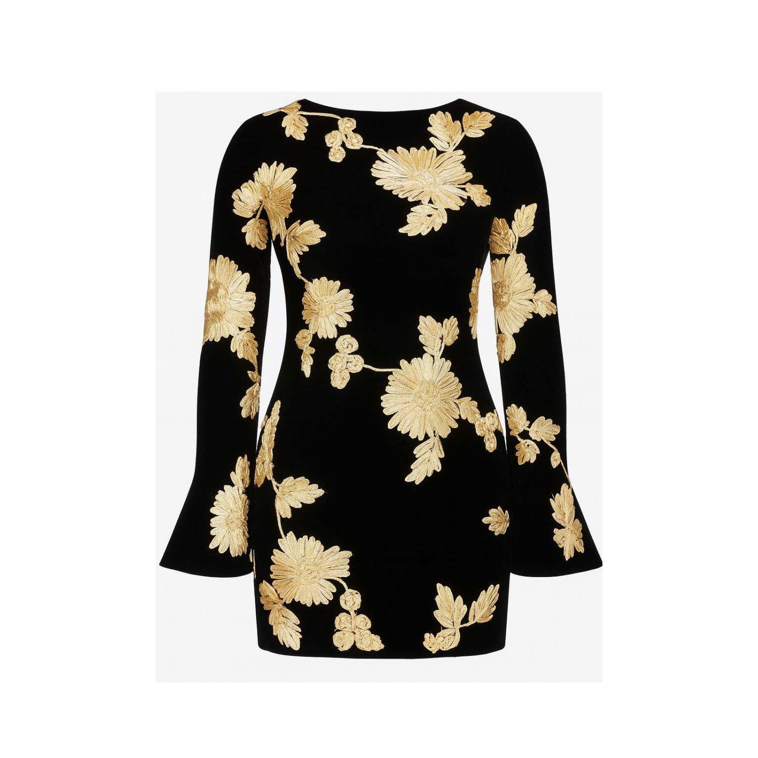 Date Boutique Women's Black / Gold Monarch Embroidered Mini Dress Black