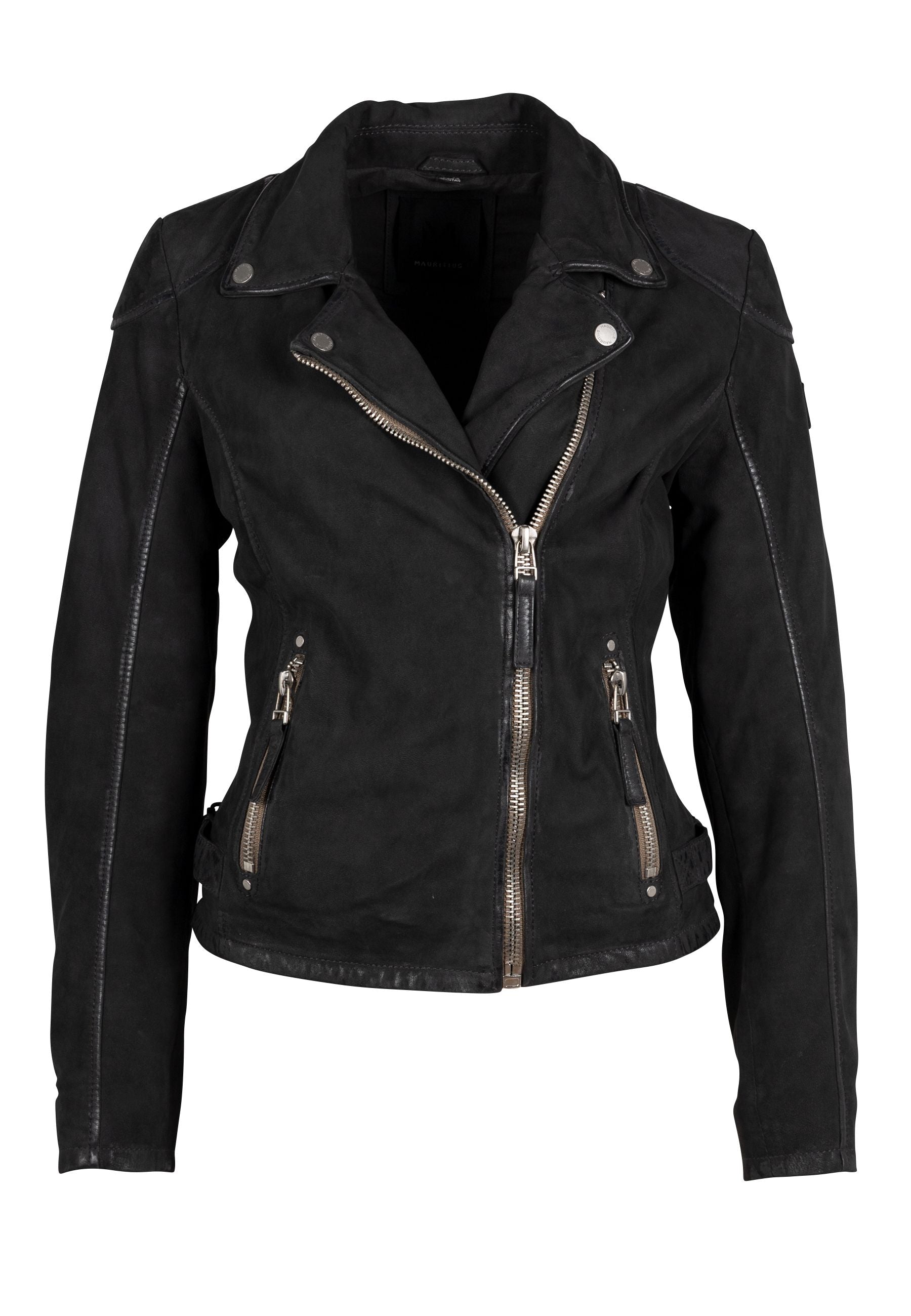 Mauritius Women's Black Karyn Rf Leather Jacket, Anthra In Black