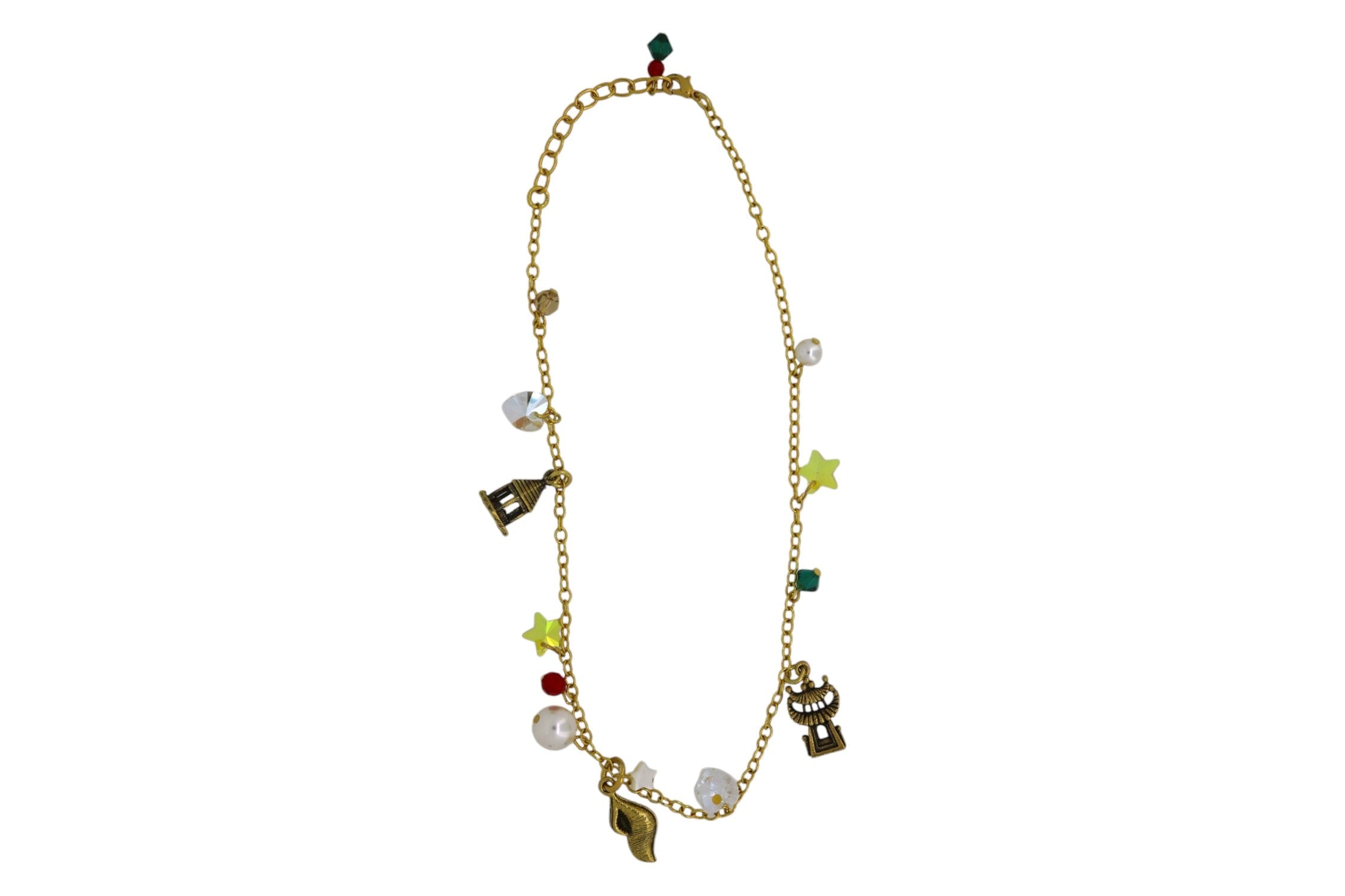 Vickisarge Women's Gold Yuletide Lit Up Pagoda Shell Charm Necklace