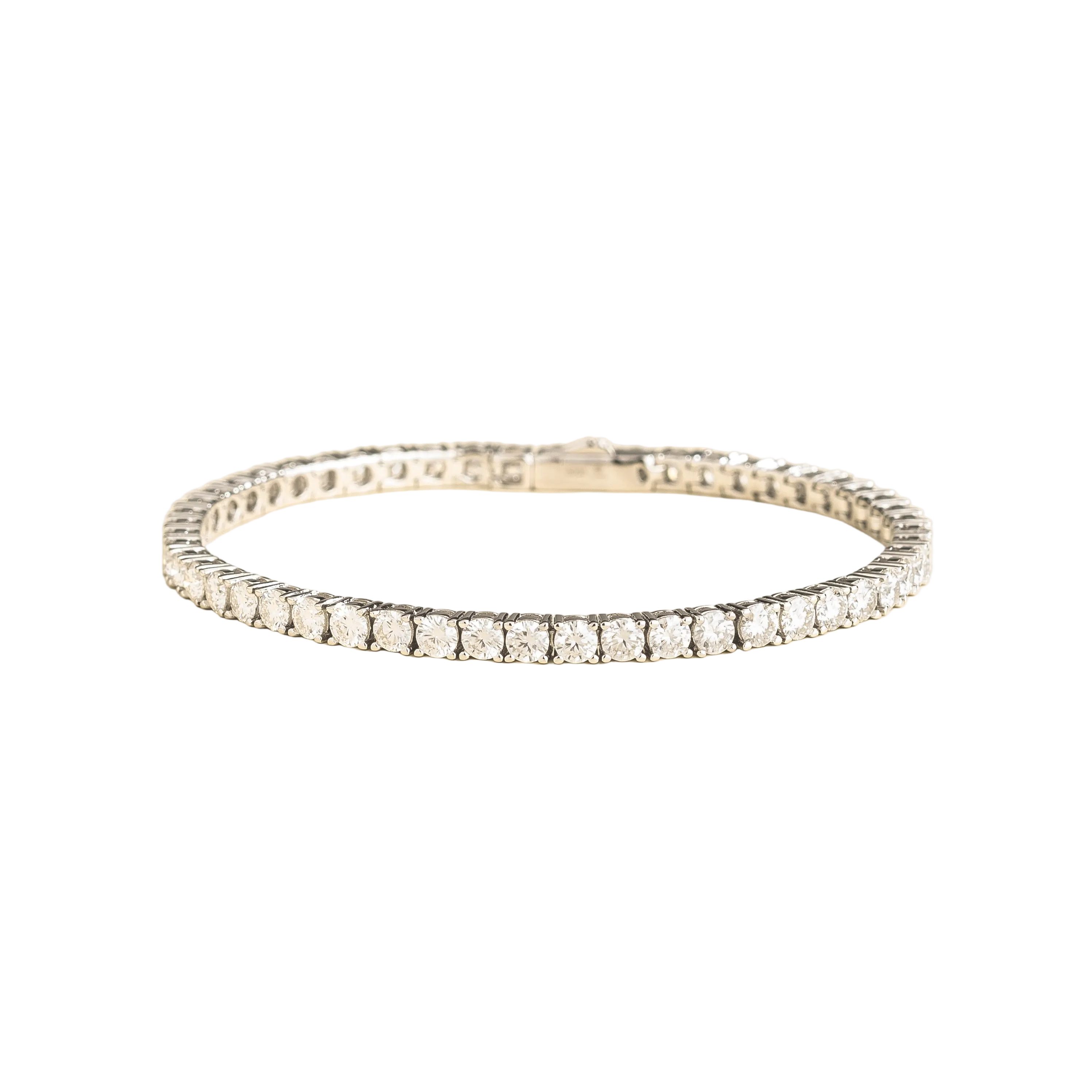 Juvetti Women's White / Silver Stacy Diamond Round Tennis Bracelet In White Gold In White/silver
