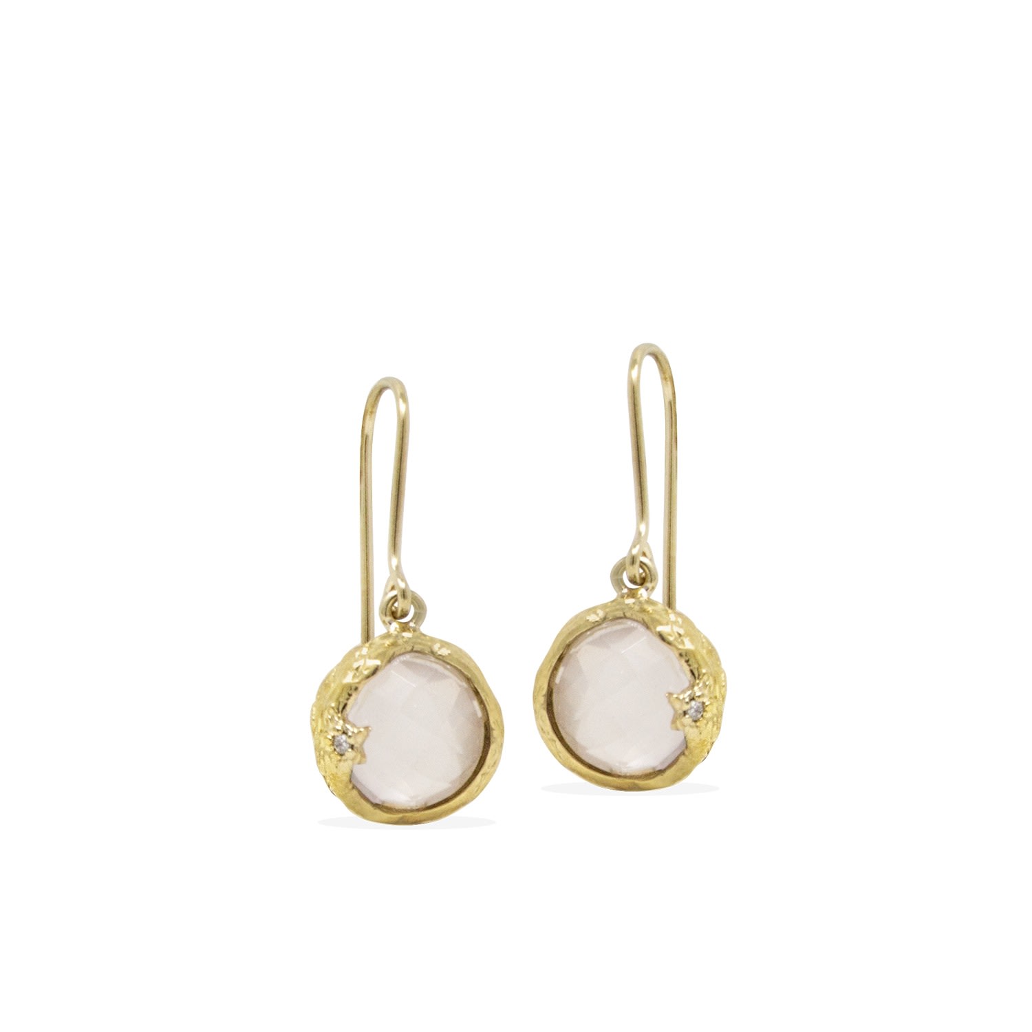 Women’s Neutrals Ad Astra Gold-Plated Pink Quartz Earrings Vintouch Italy